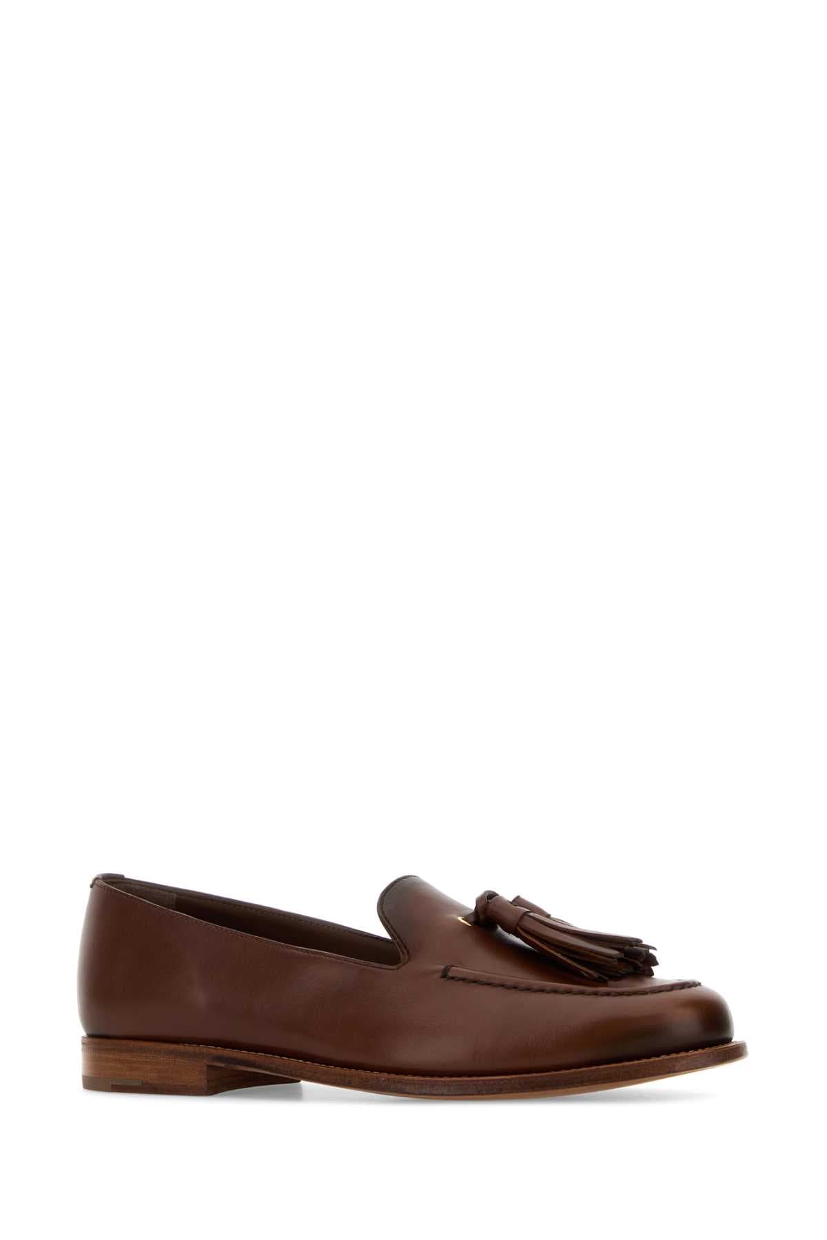 Brown leather Renee loafers - мініатюра 2
