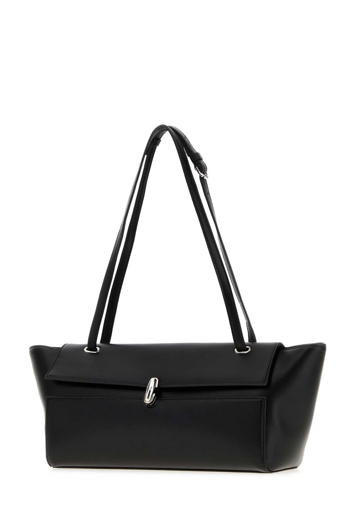 Black leather Trapeze shoulder bag - мініатюра 2
