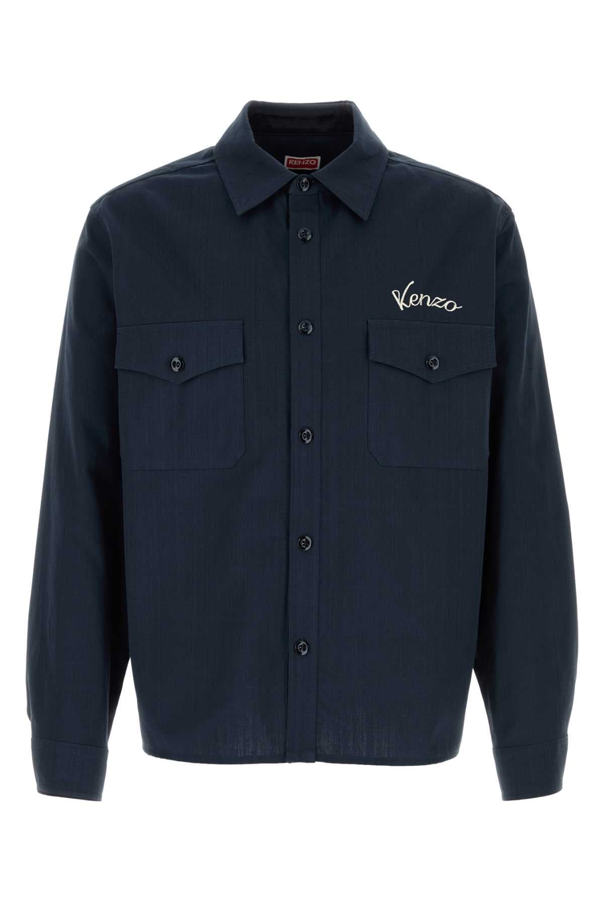 Navy blue cotton shirt