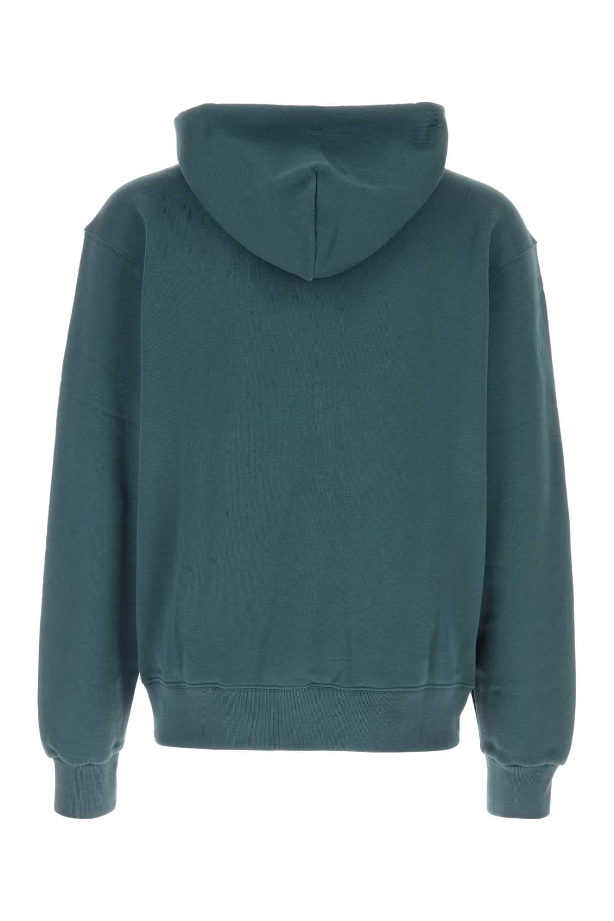 Petrol blue cotton sweatshirt - мініатюра 2