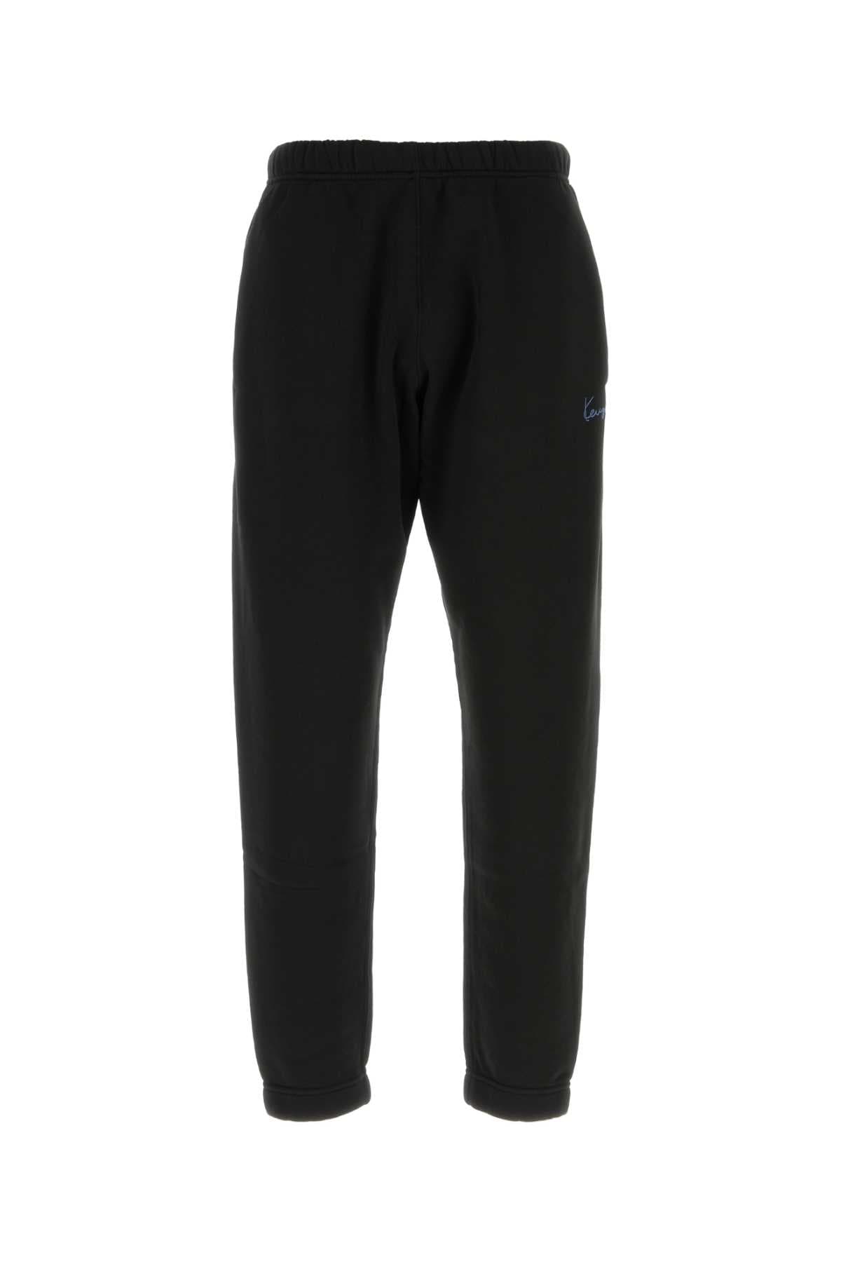 Black cotton joggers
