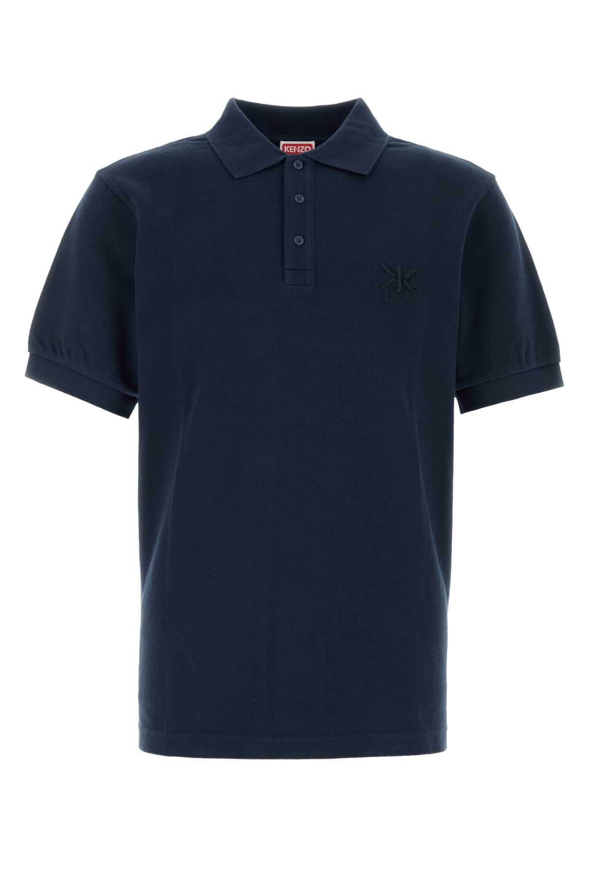 Midnight blue piquet polo shirt