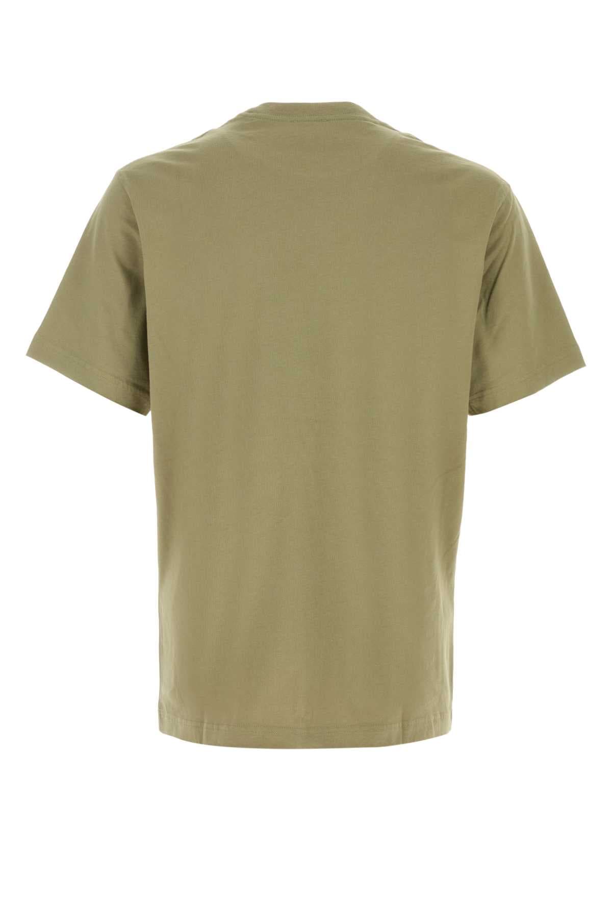 Olive green cotton t-shirt - мініатюра 2