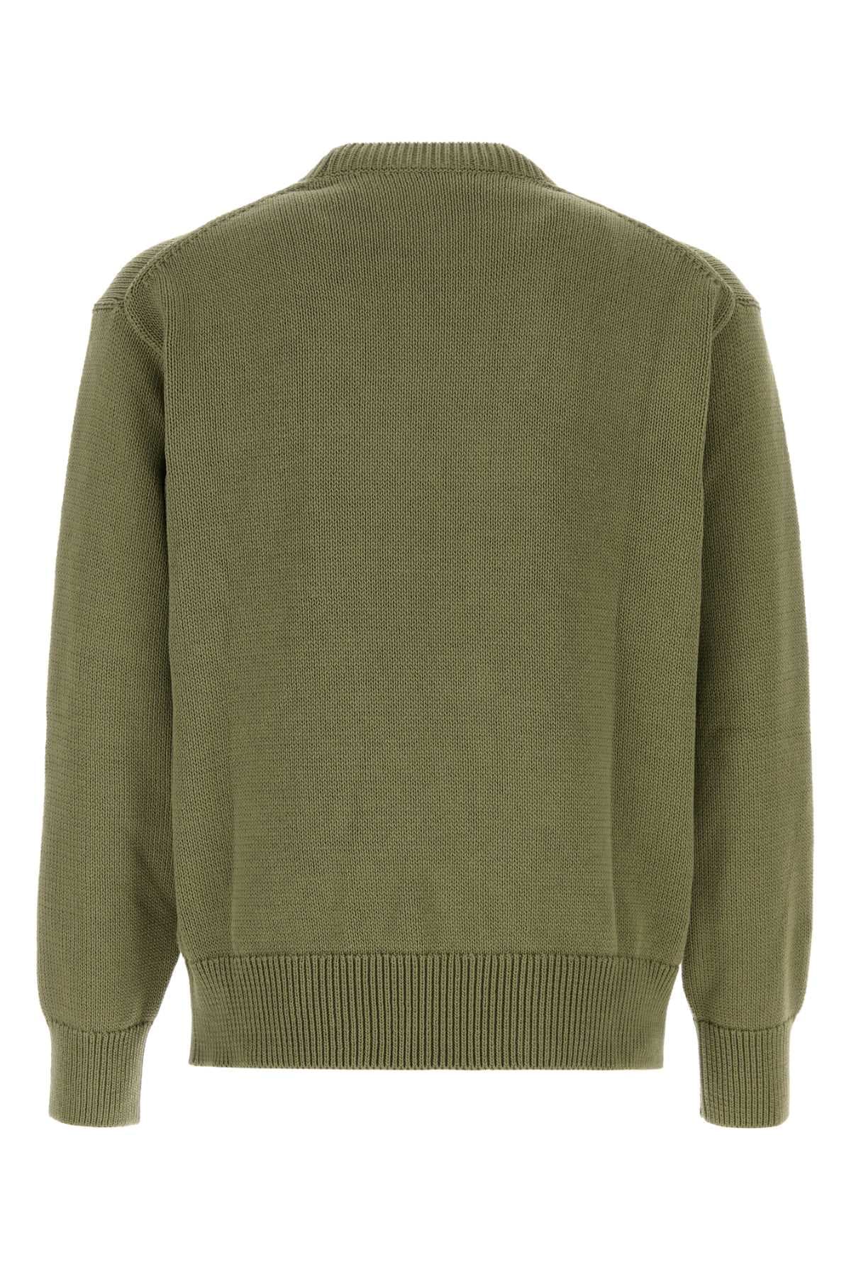 Olive green cotton sweater - мініатюра 2