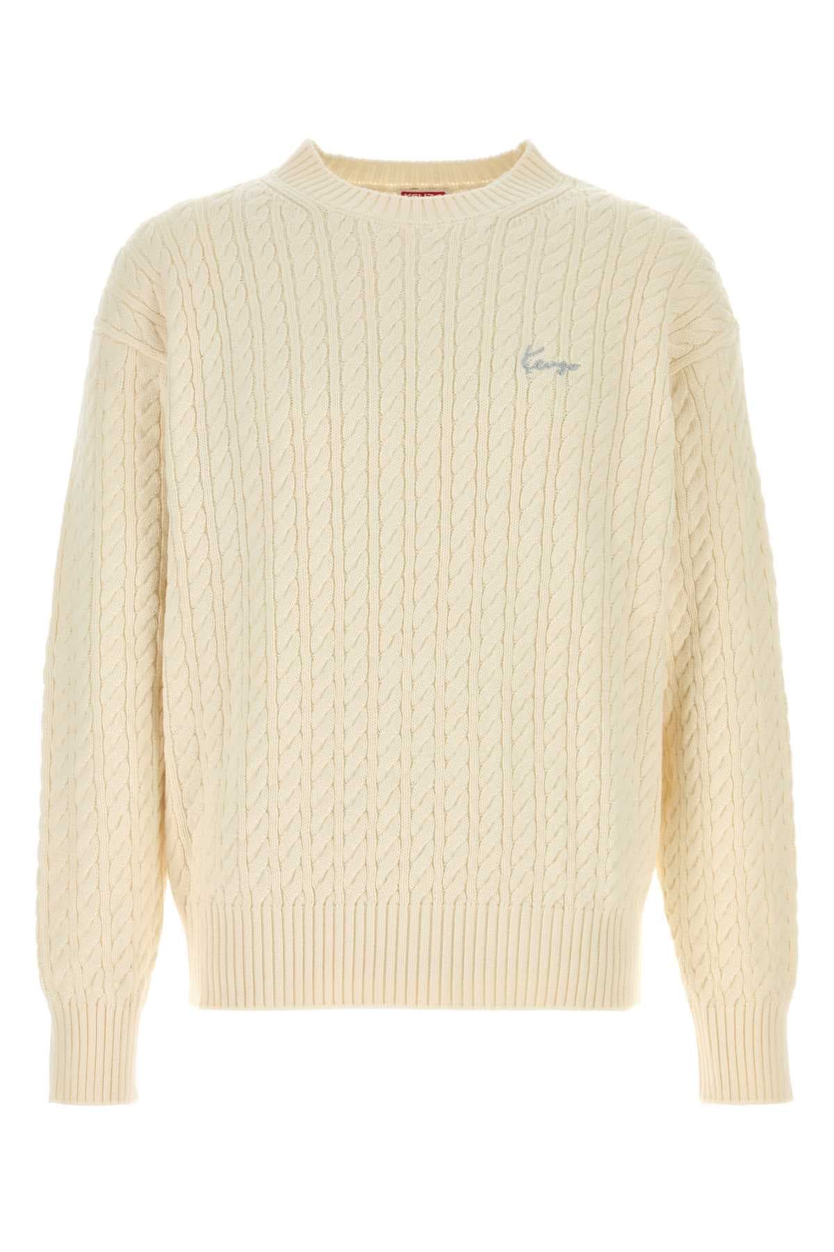 White cotton blend sweater