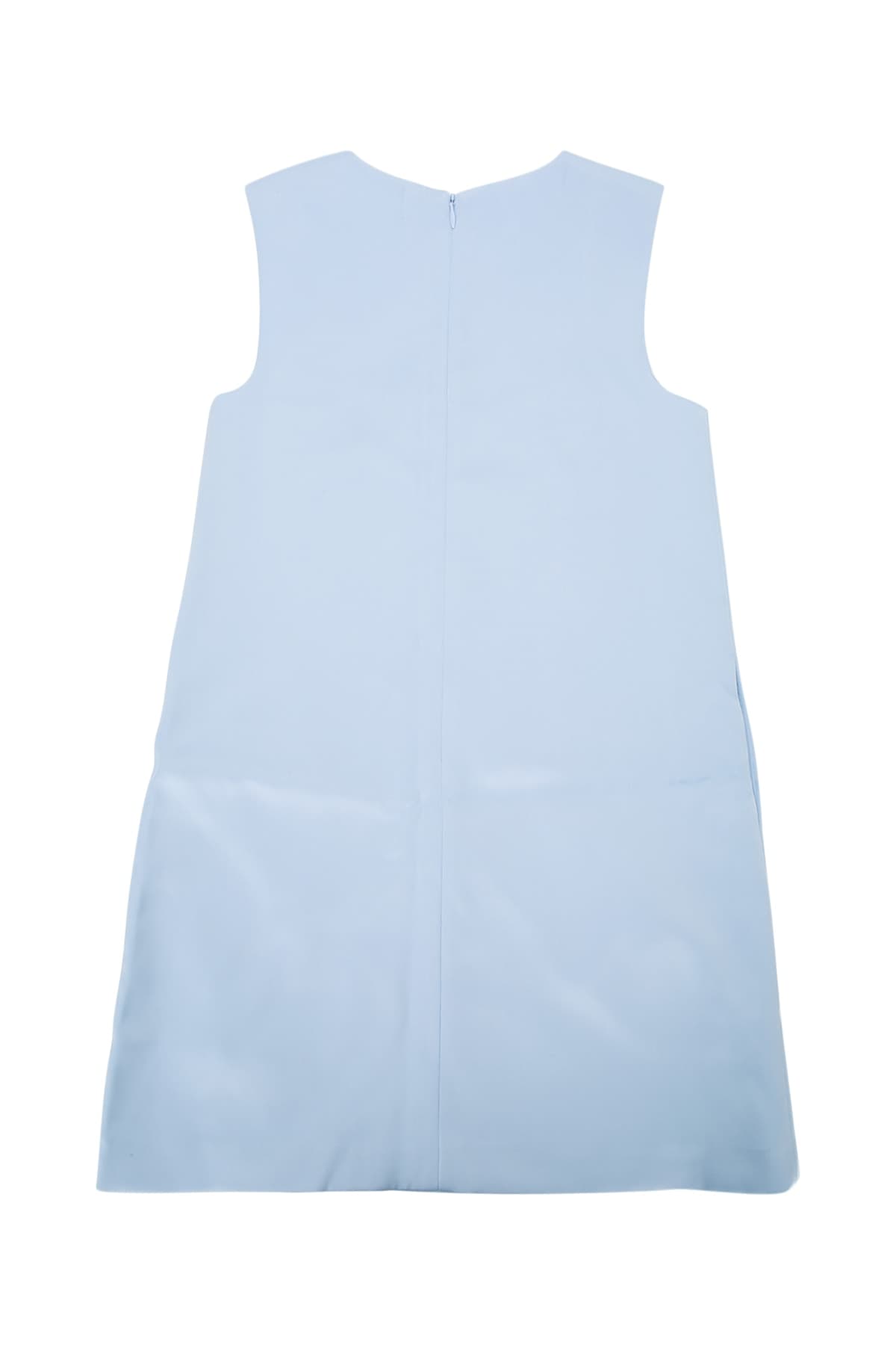 BLUE BONDED SATIN 3D FLOWER DRESS - мініатюра 2