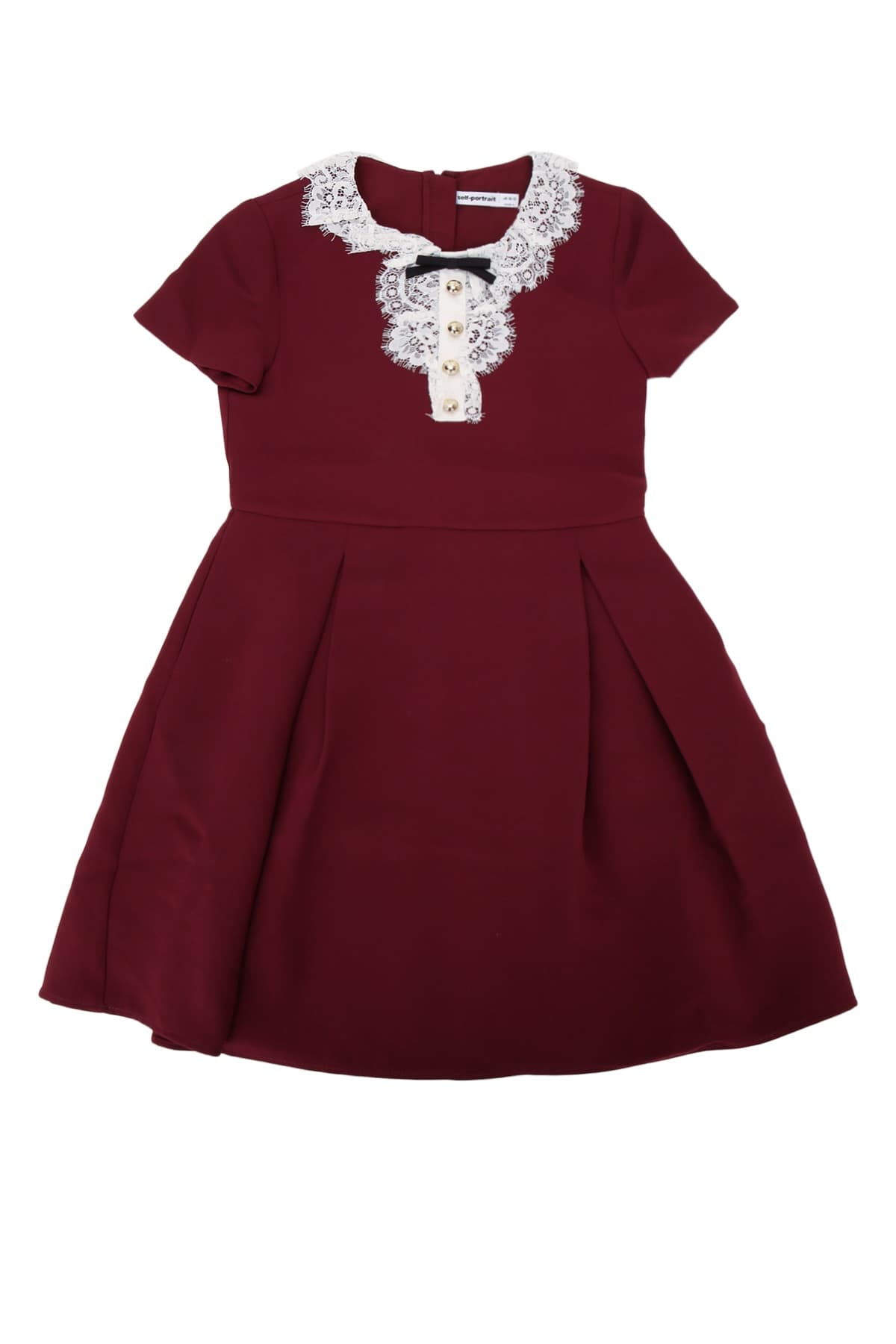 BURGUNDY LACE BIB DRESS