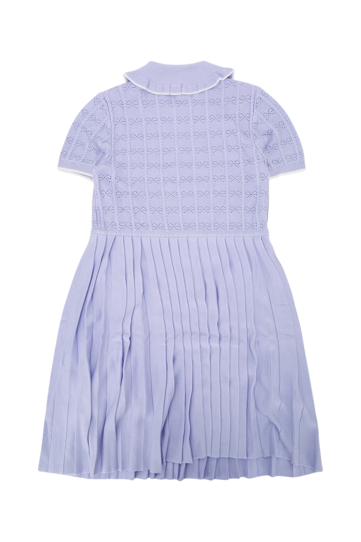 LILAC PLEATED POINTELLE KNIT DRESS - мініатюра 2