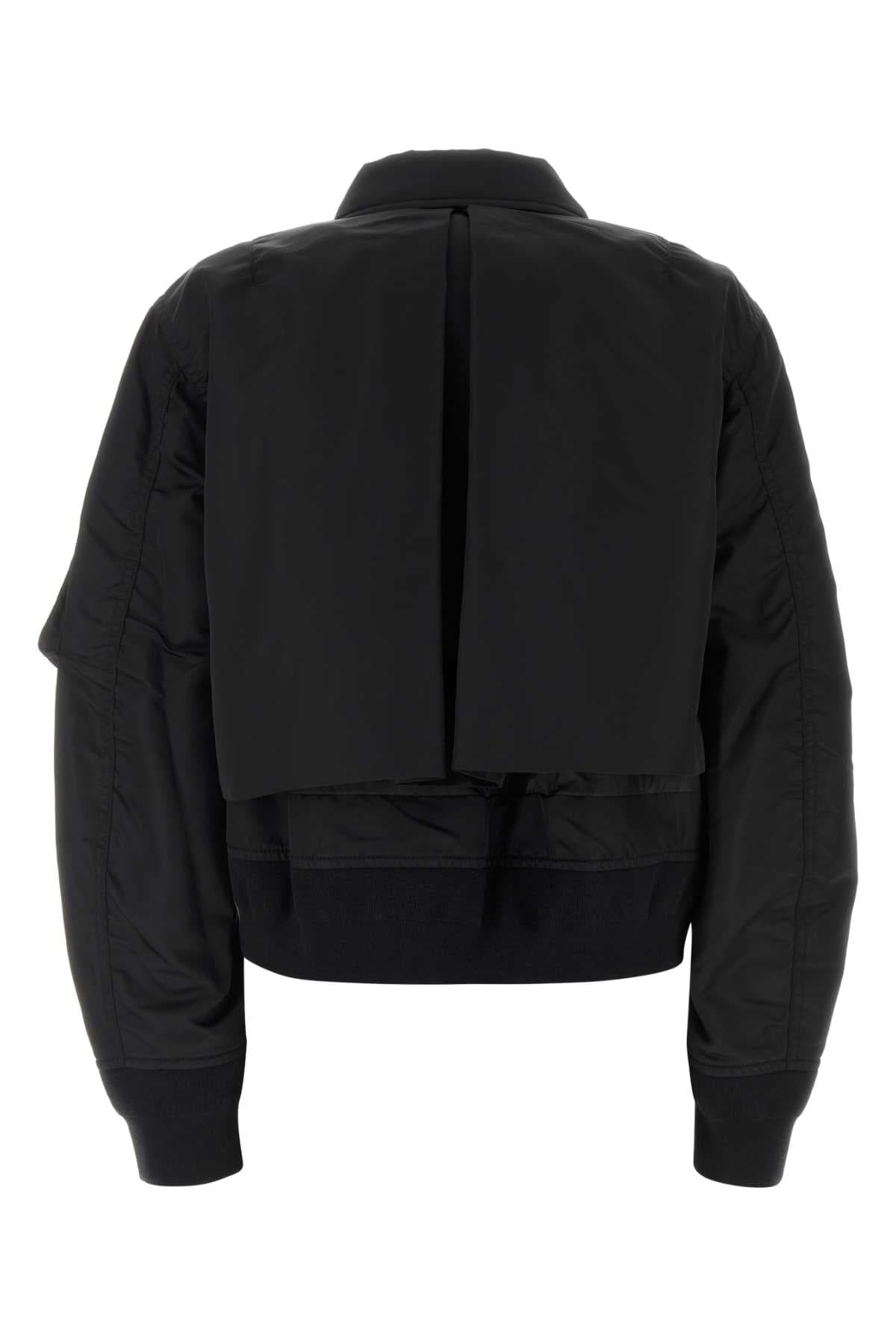 Black nylon bomber jacket - мініатюра 2