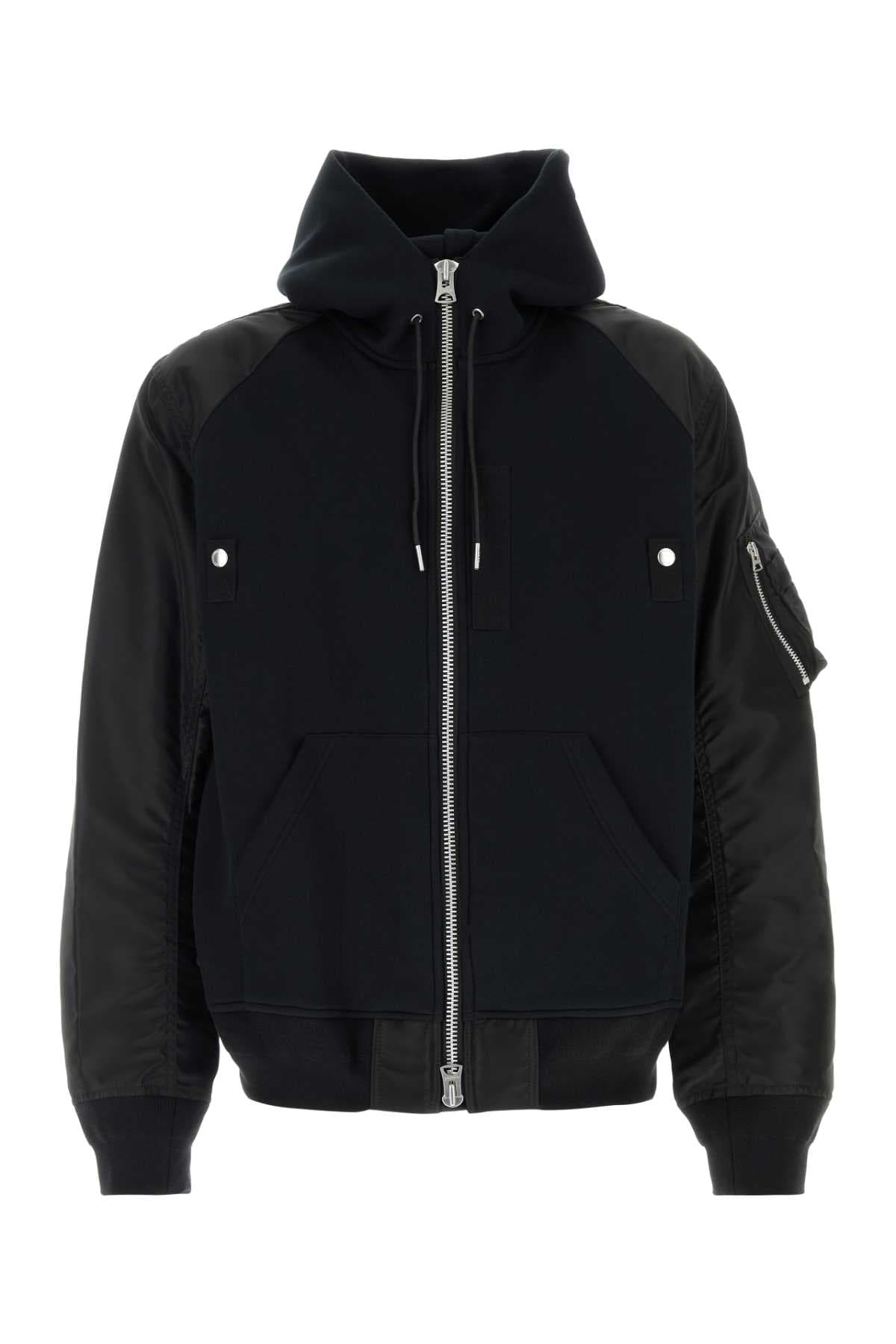 Black cotton blend sweatshirt