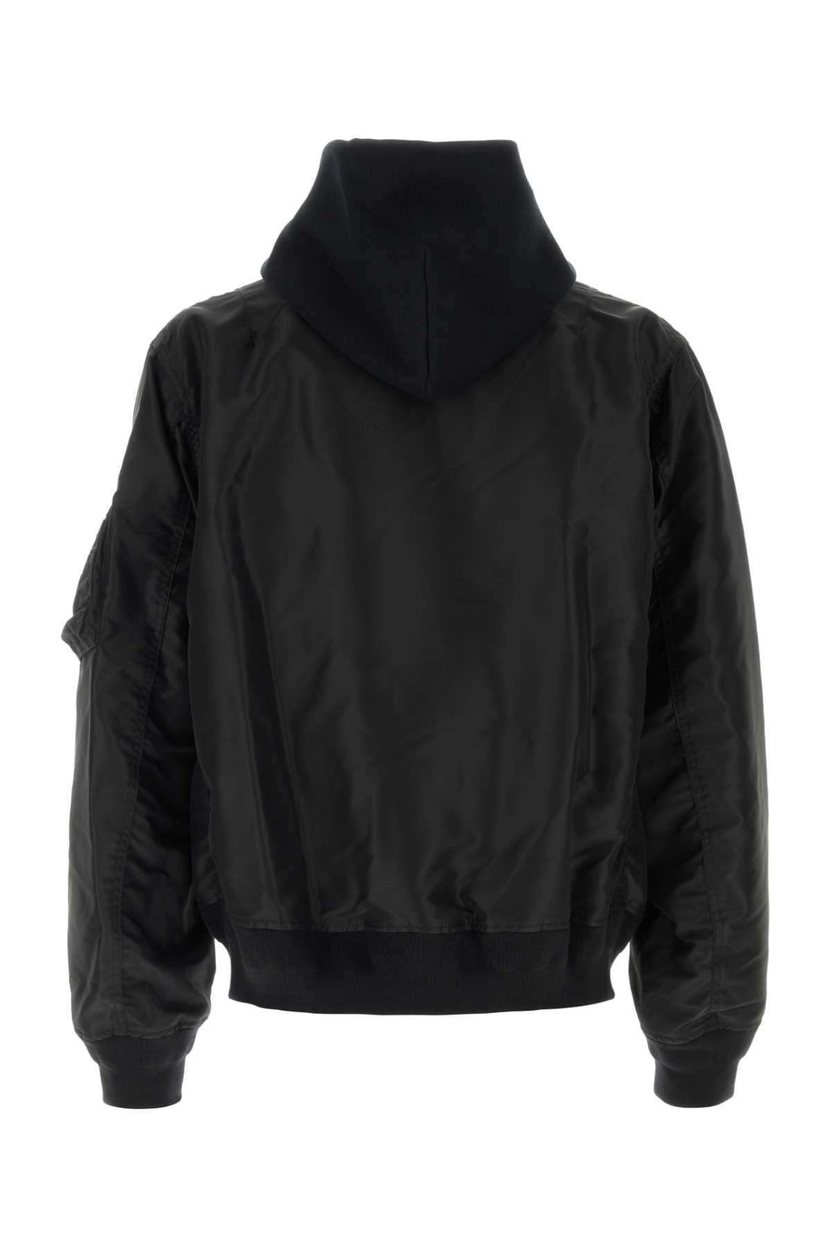 Black cotton blend sweatshirt - мініатюра 2