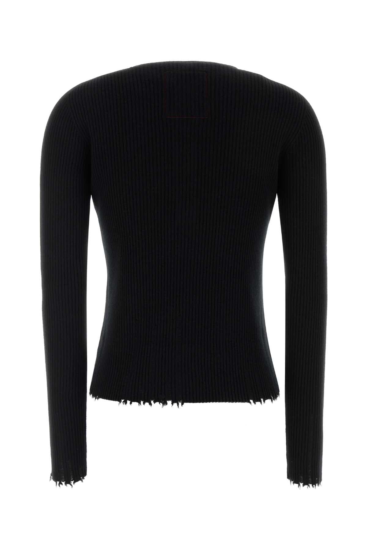 Black cashmere Henley sweater - мініатюра 2