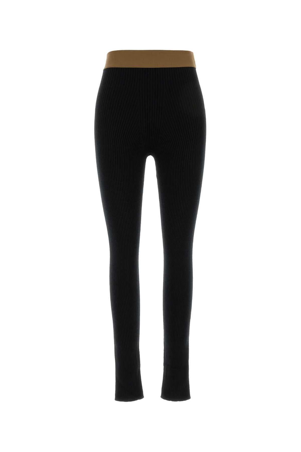 Black cashmere leggings