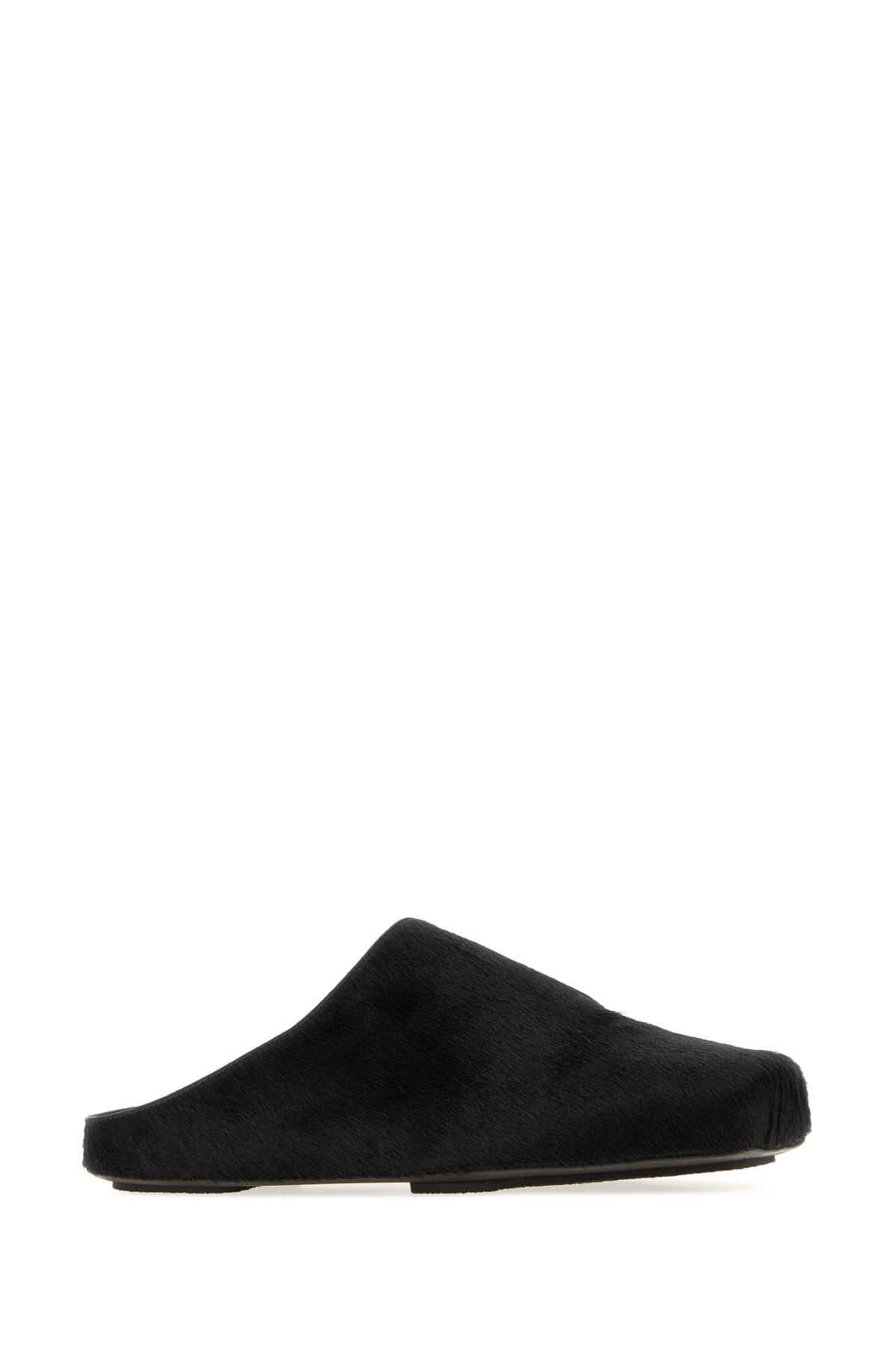 Black calf hair slippers - мініатюра 2