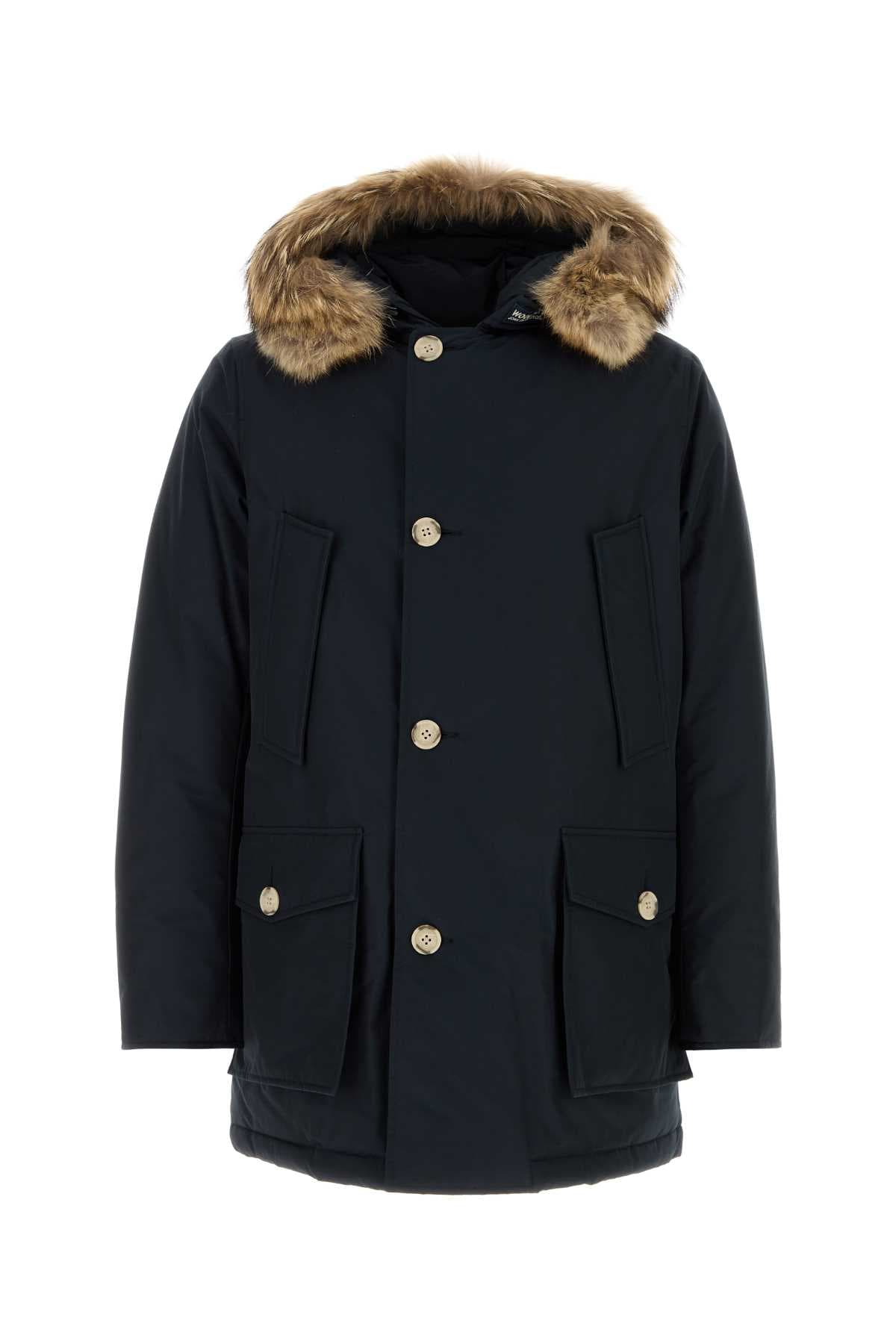 Midnight blue cotton blend Arctic parka