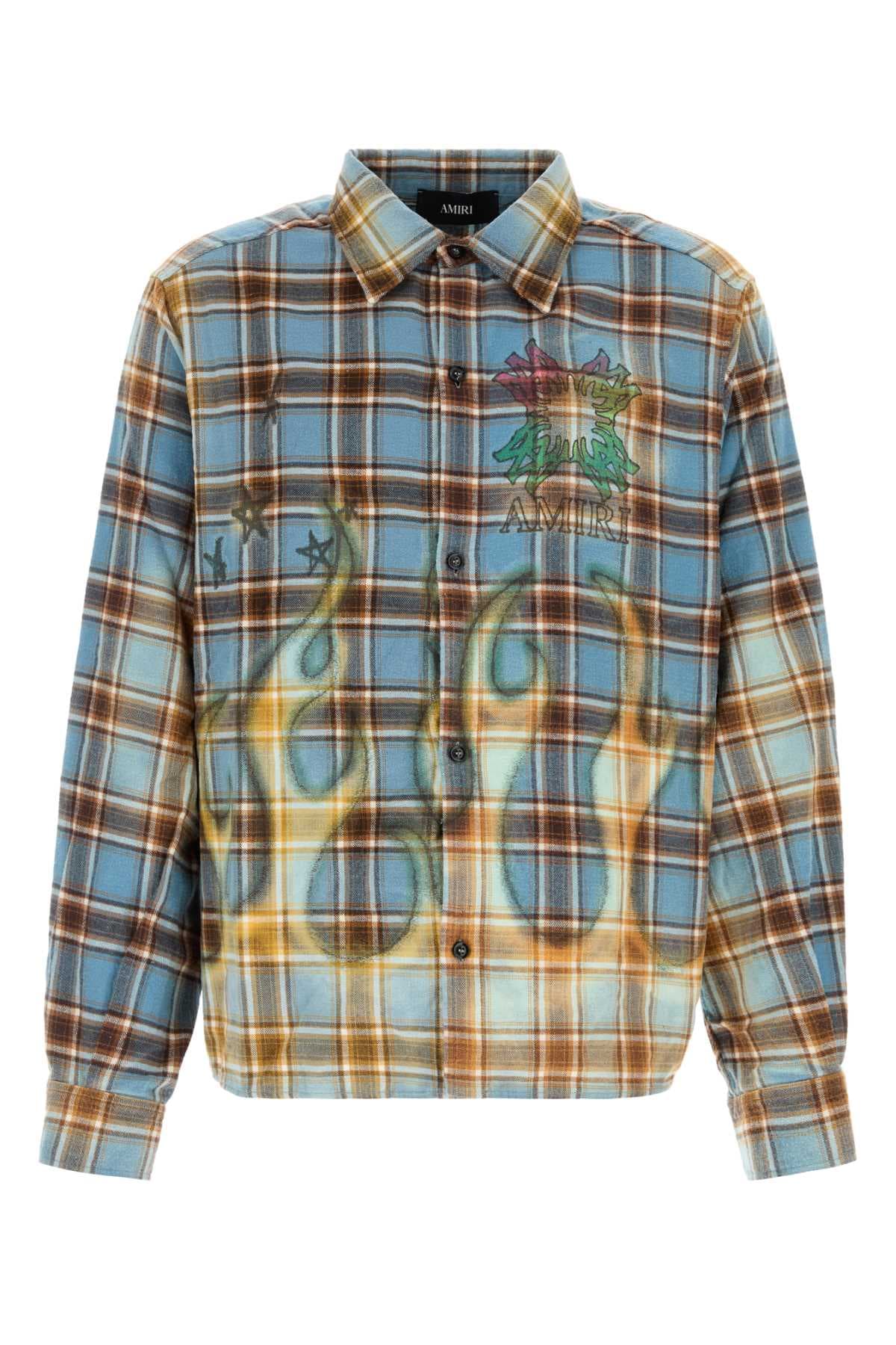 Embroidered flannel shirt