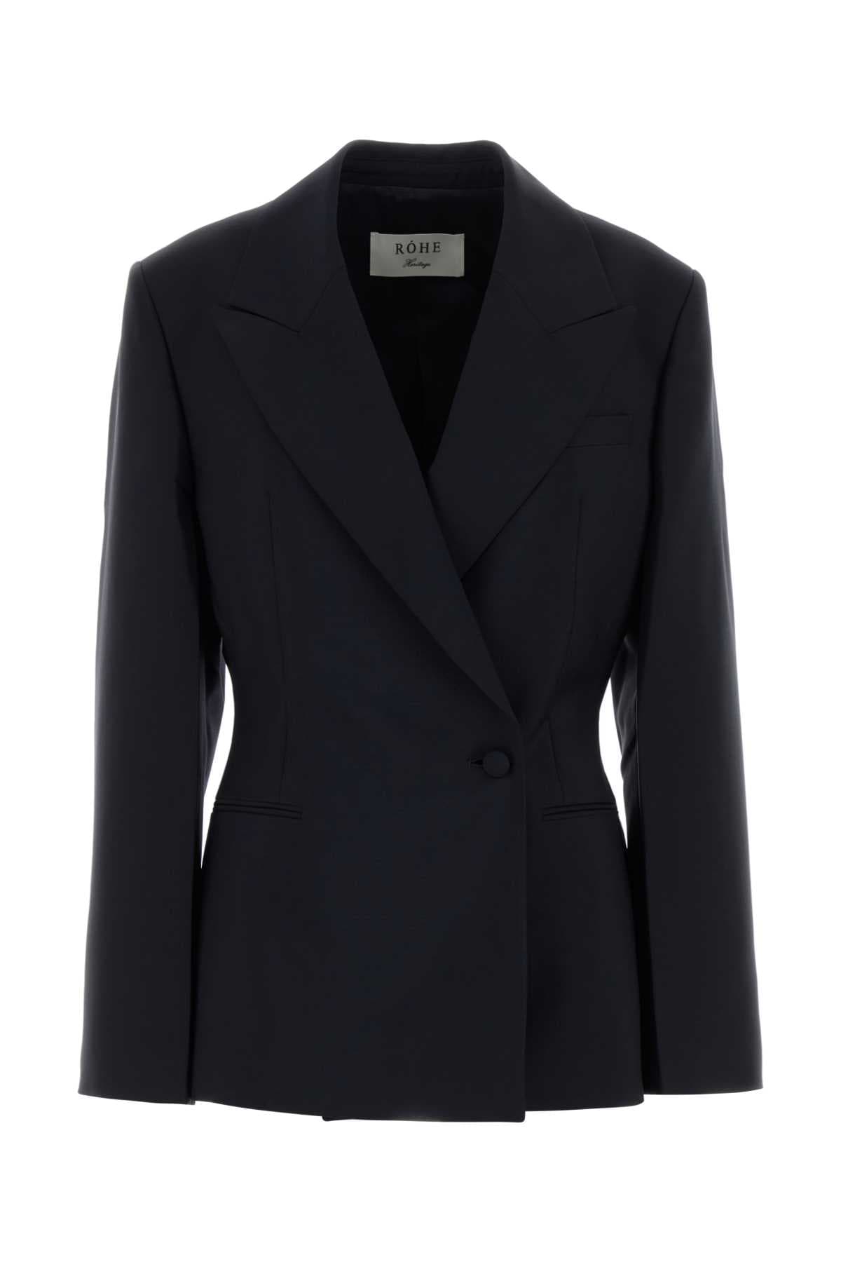 Navy blue wool blend blazer