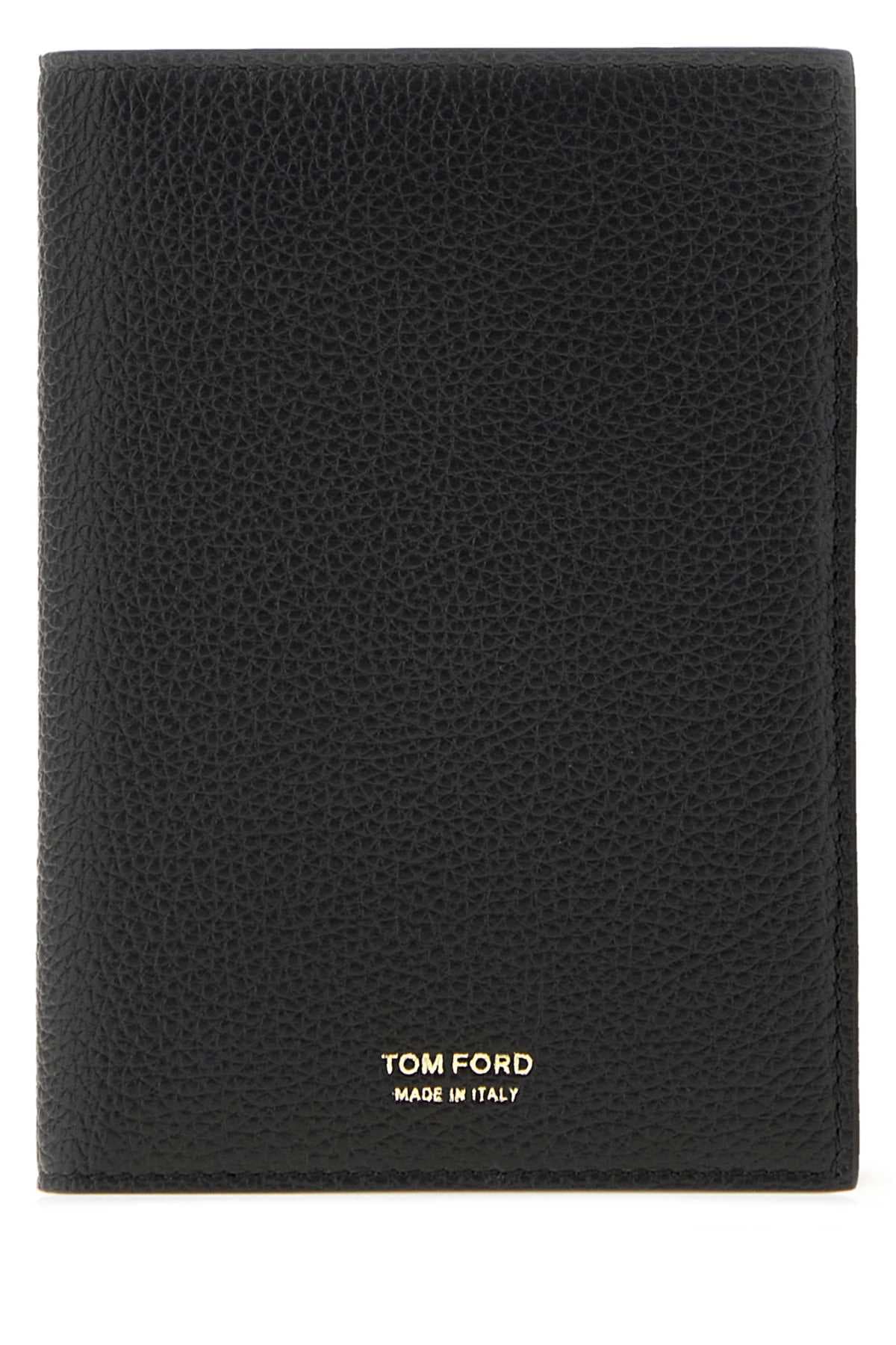 Black leather passport holder