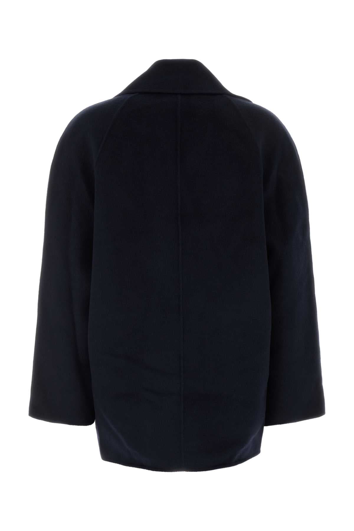 Navy blue wool blend Neil coat - мініатюра 2