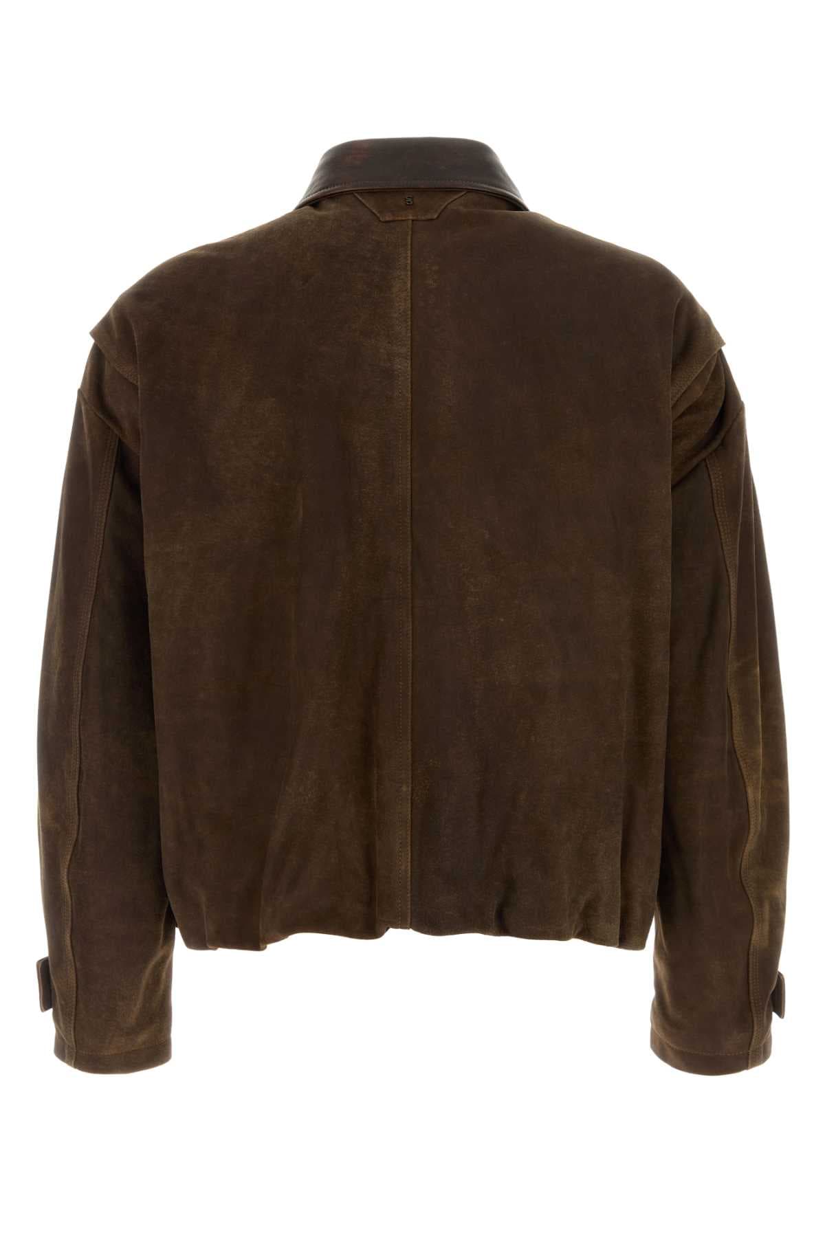 Brown suede jacket - мініатюра 2