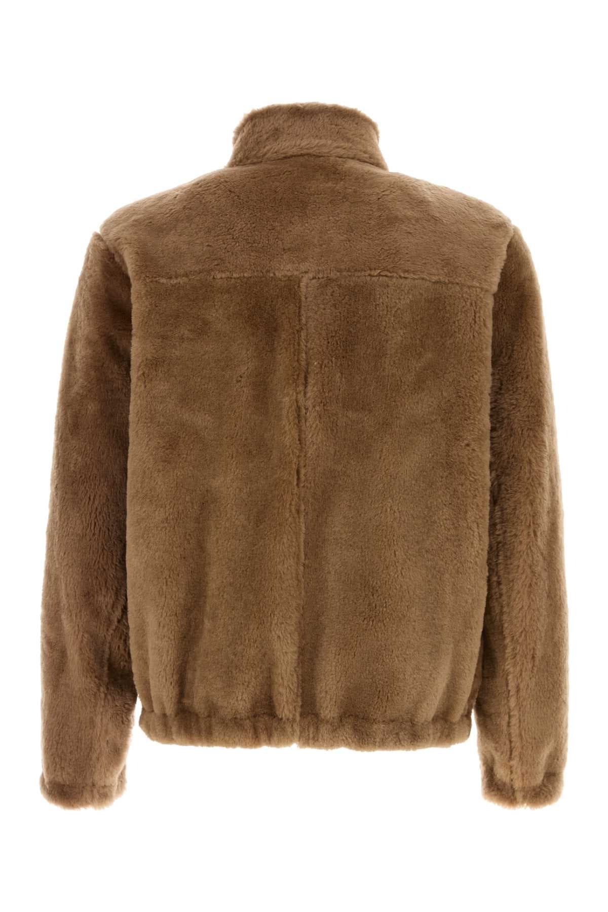 Camel shearling reversible jacket - мініатюра 2