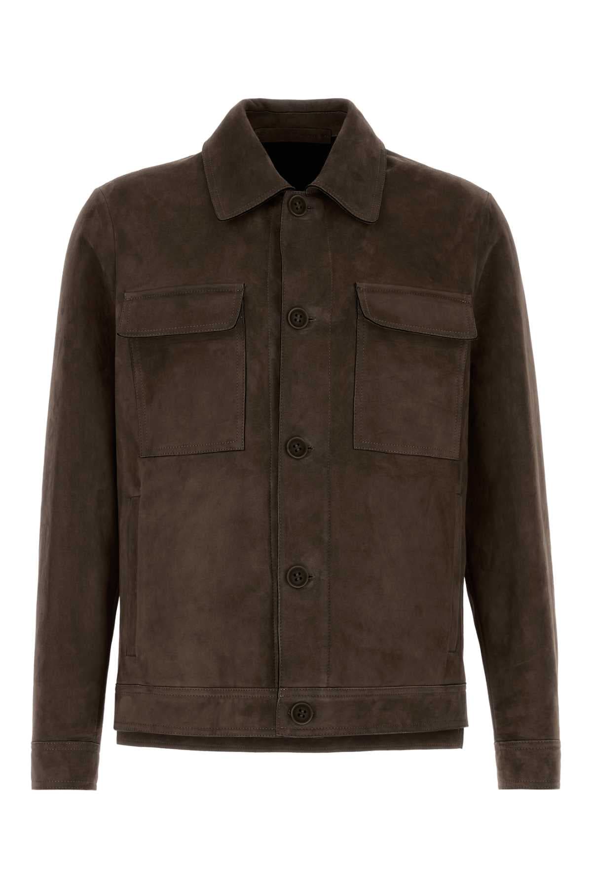 Dark brown suede jacket