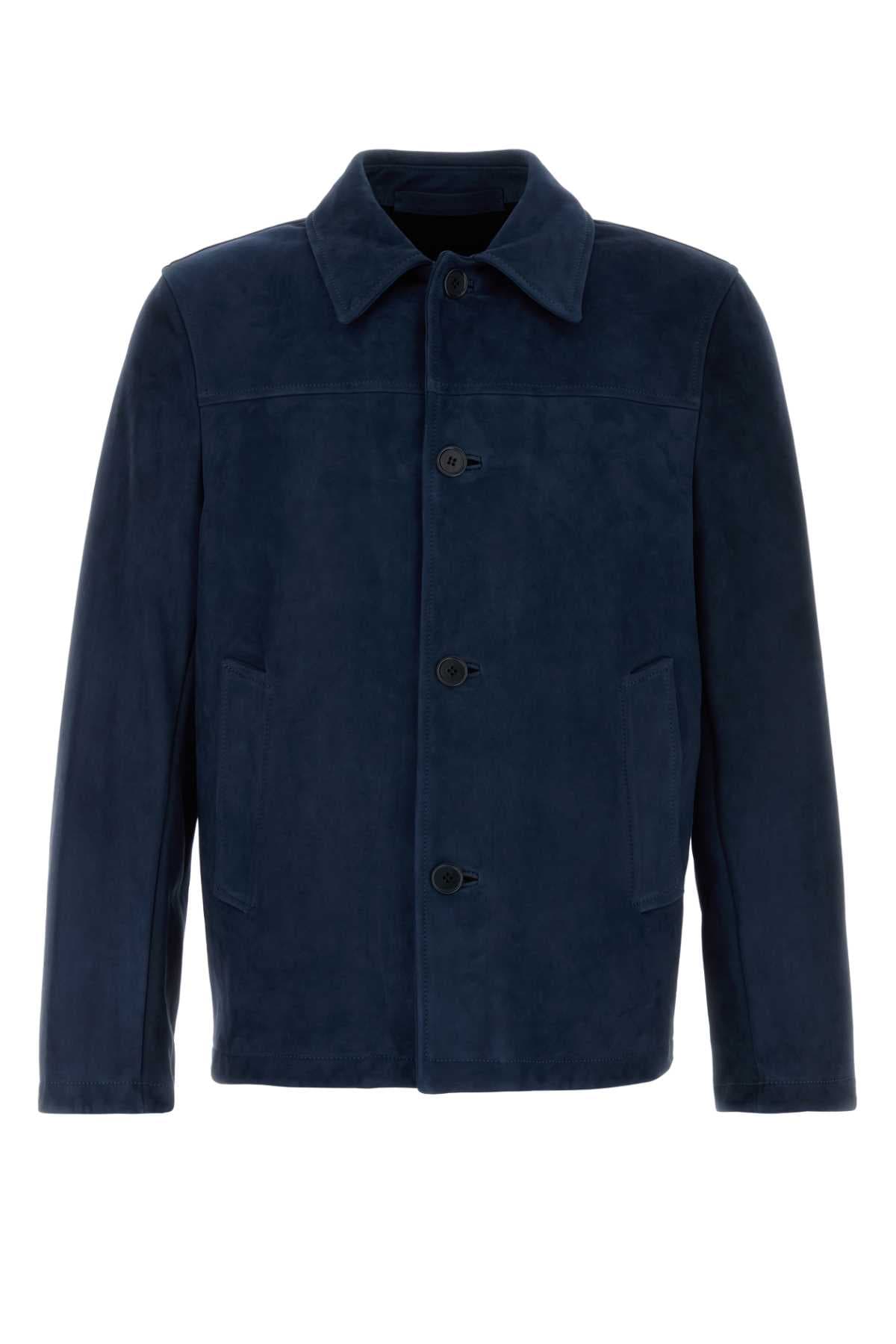 Blue suede jacket