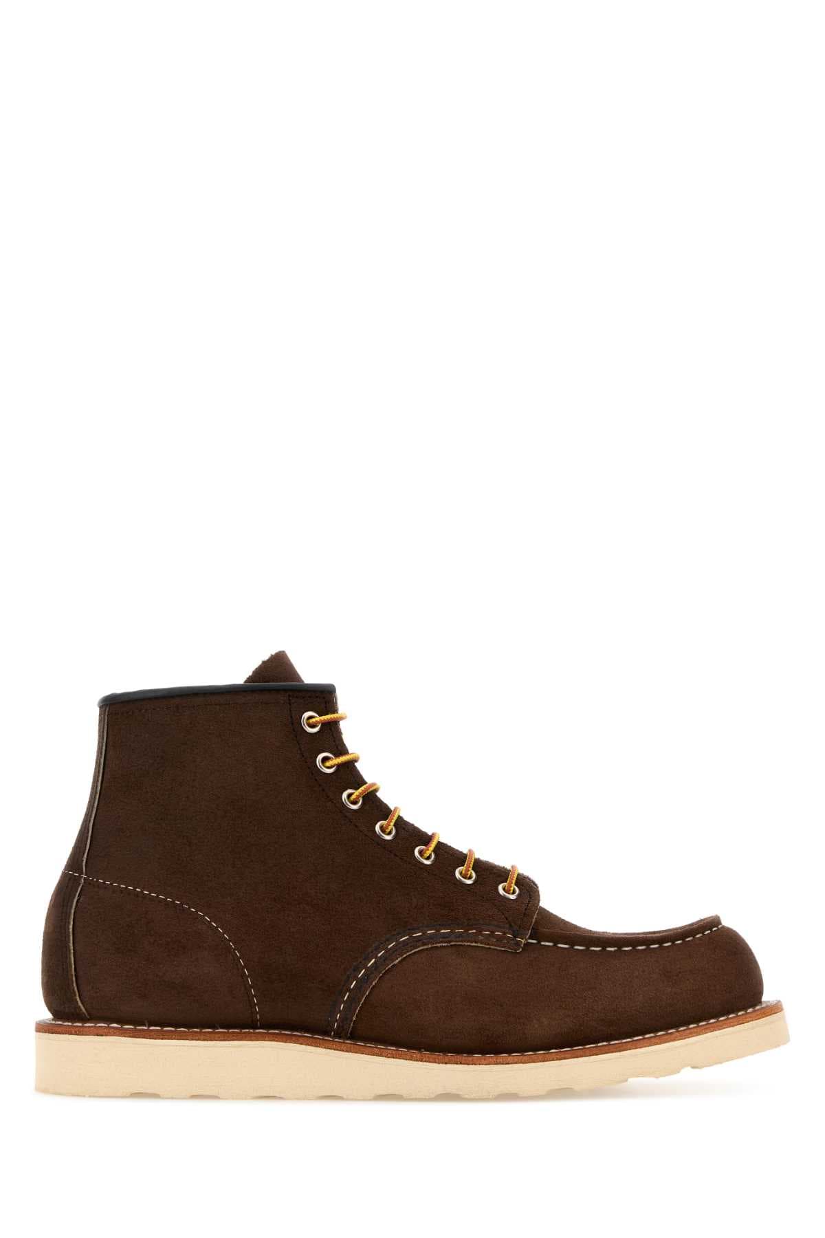 Chocolate suede ankle boots