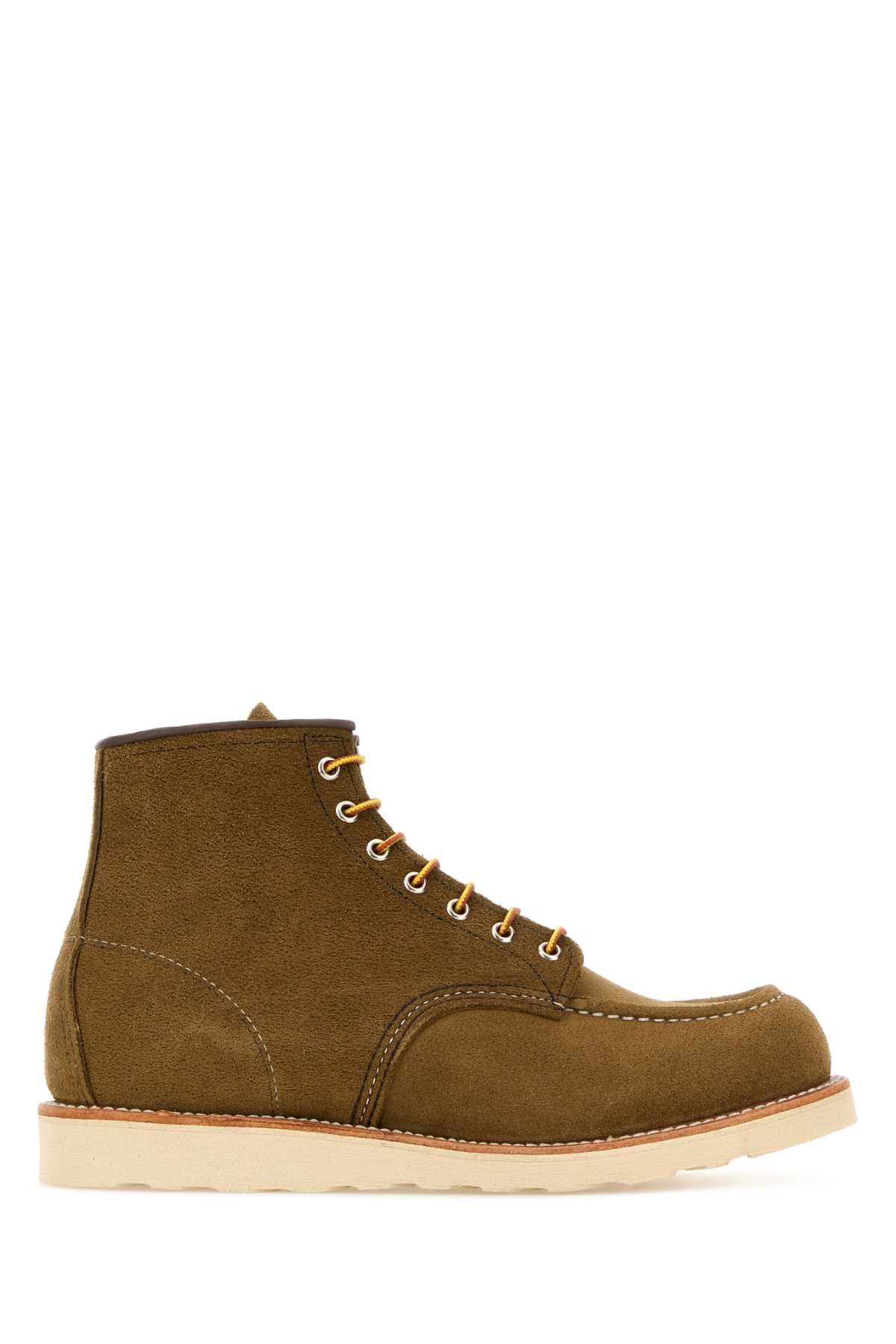 Biscuit suede ankle boots