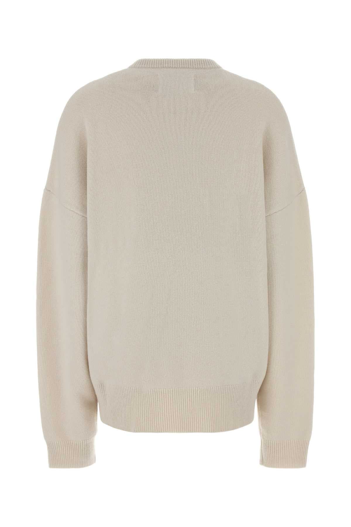 Ivory stretch cashmere blend n°496 oversize sweater - мініатюра 2