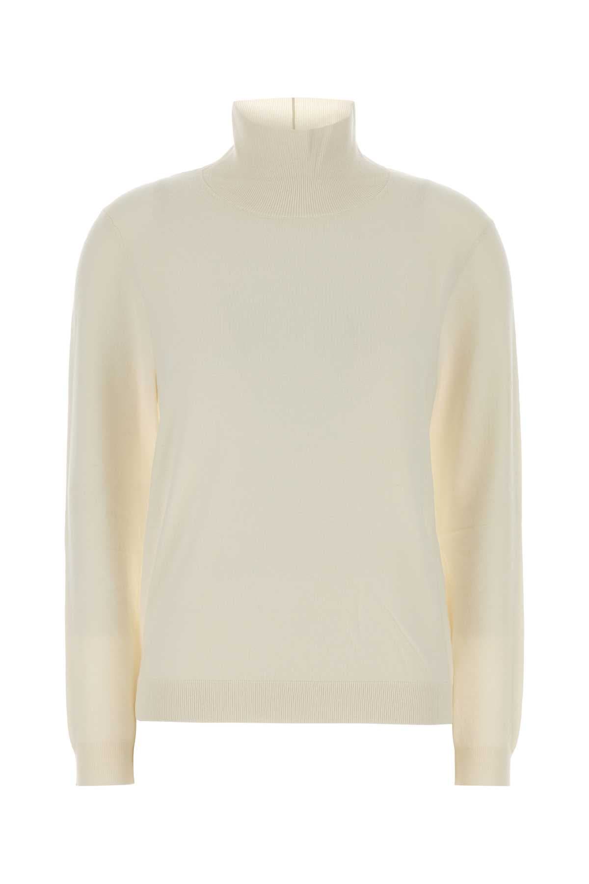 Cream stretch silk blend Kiku sweater