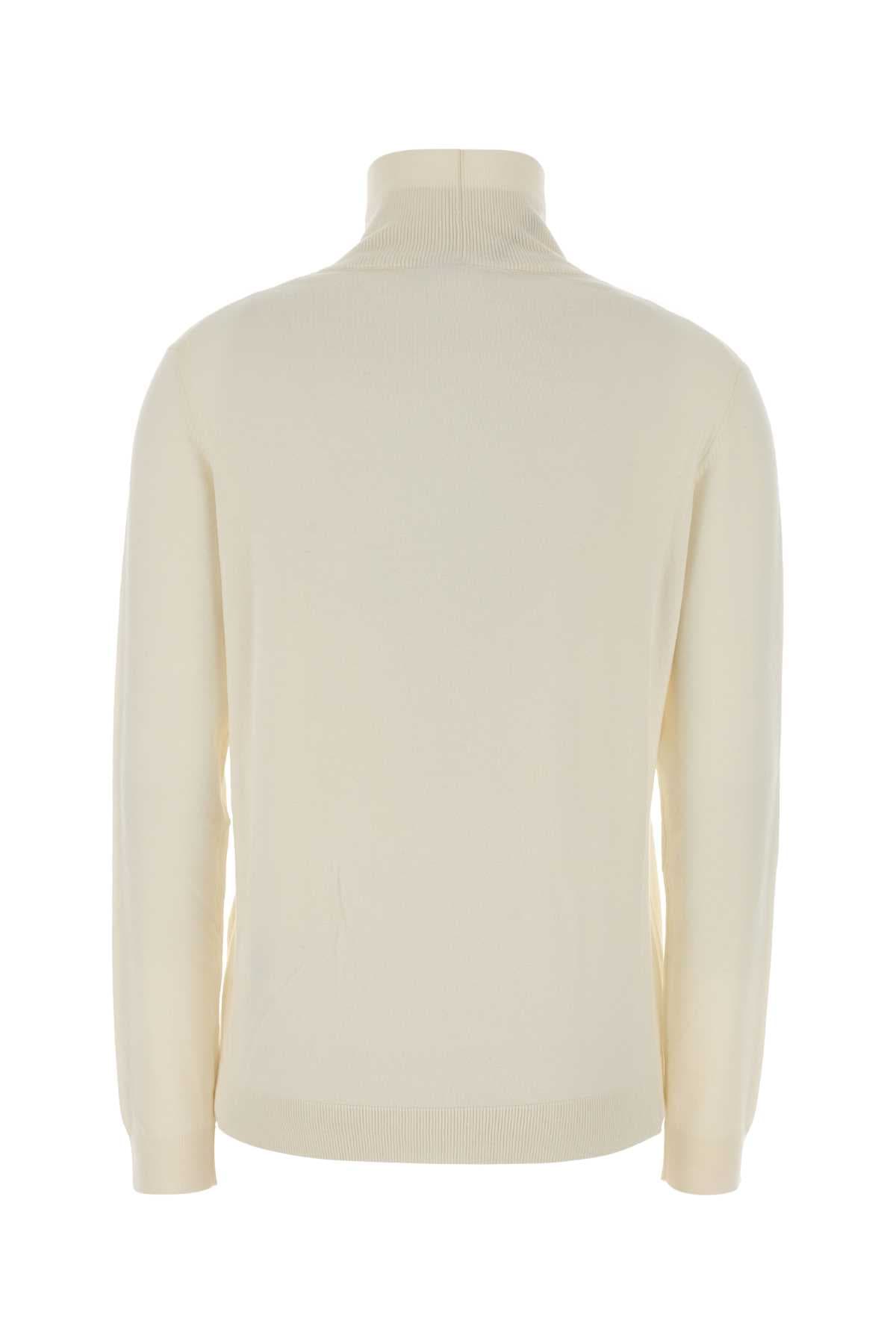 Cream stretch silk blend Kiku sweater - мініатюра 2