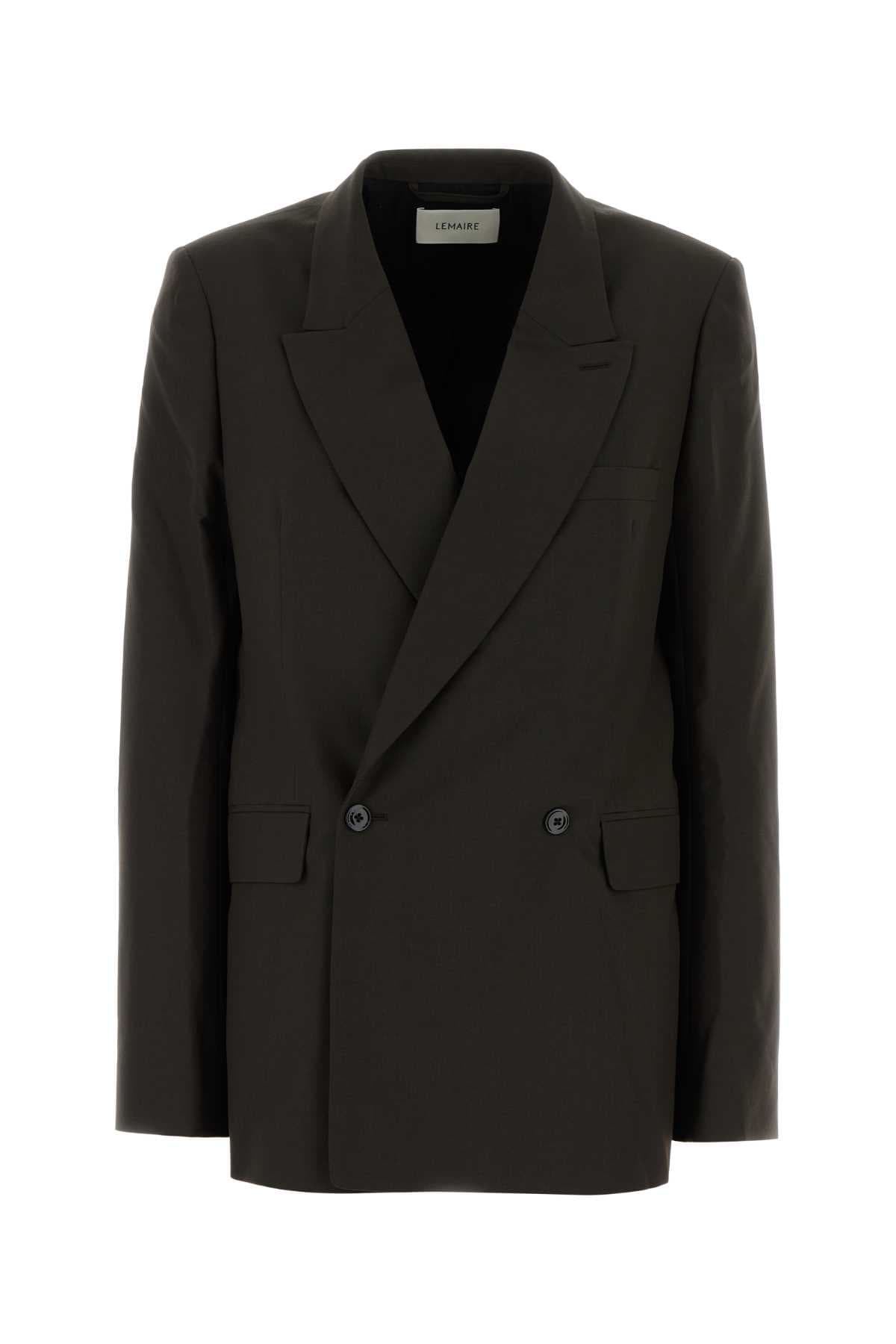 Dark brown twill blazer