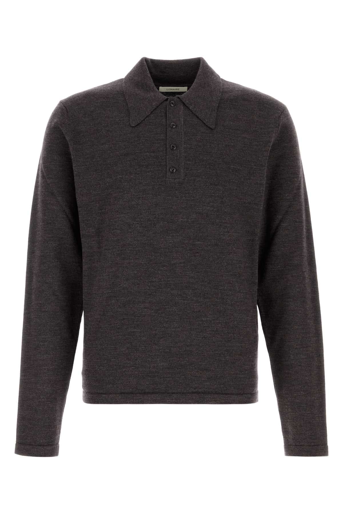 Chocolate wool polo shirt