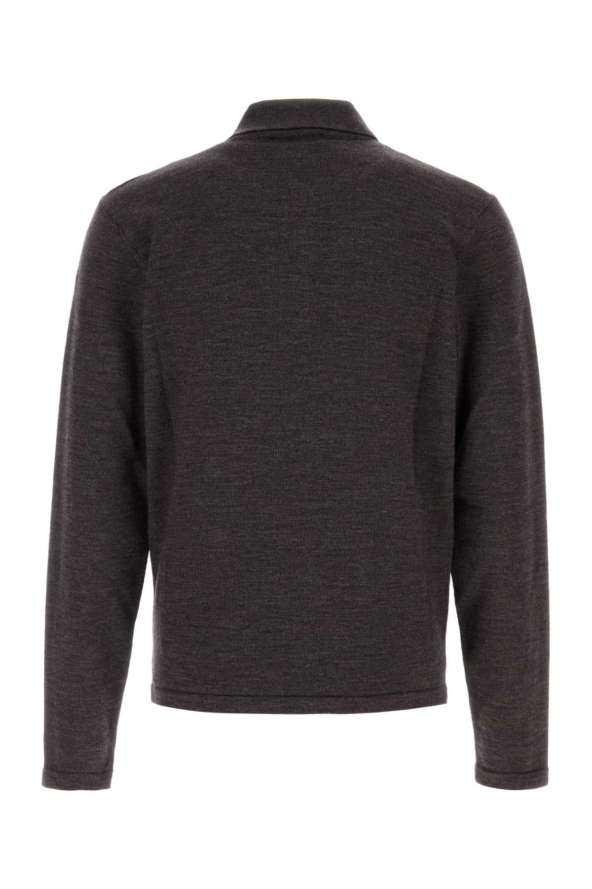 Chocolate wool polo shirt - мініатюра 2