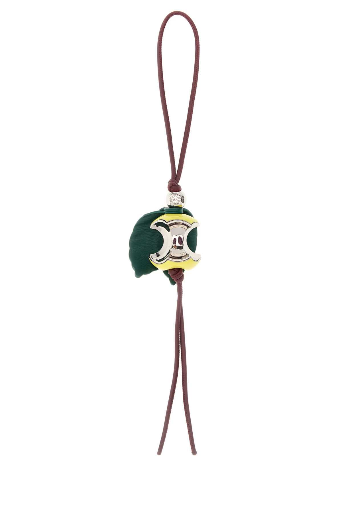 Multicolor leather Apple charm