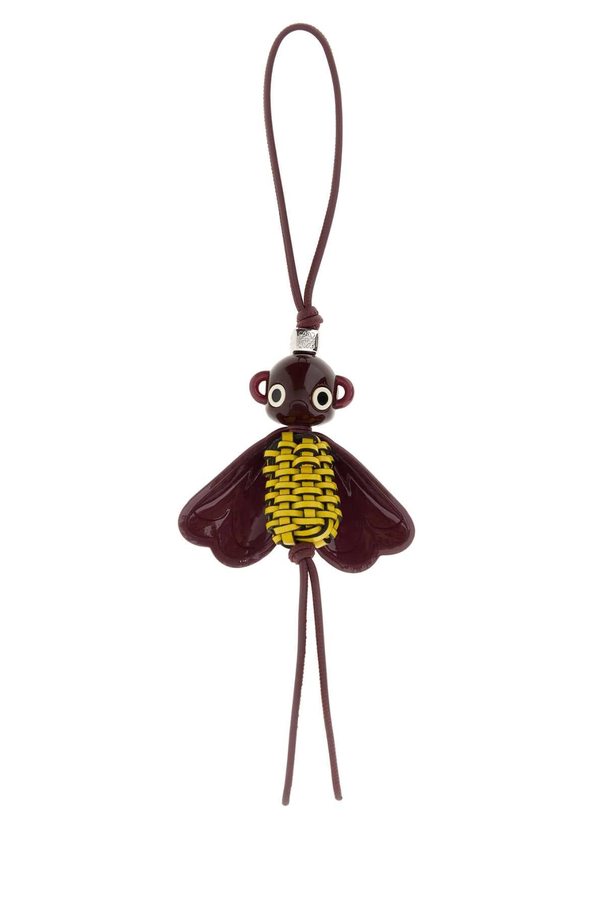 Multicolor leather and acetate Blombée charm