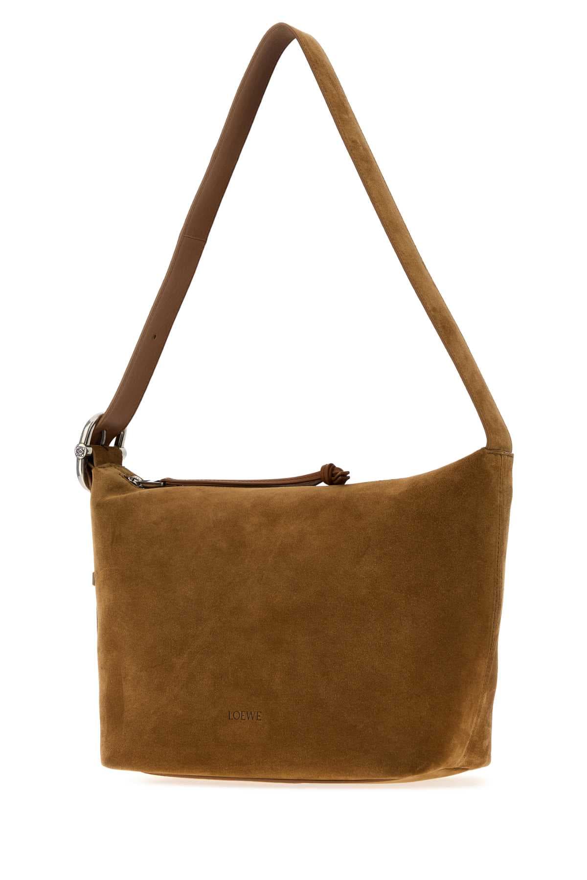 Brown suede Loop crossbody bag - мініатюра 2