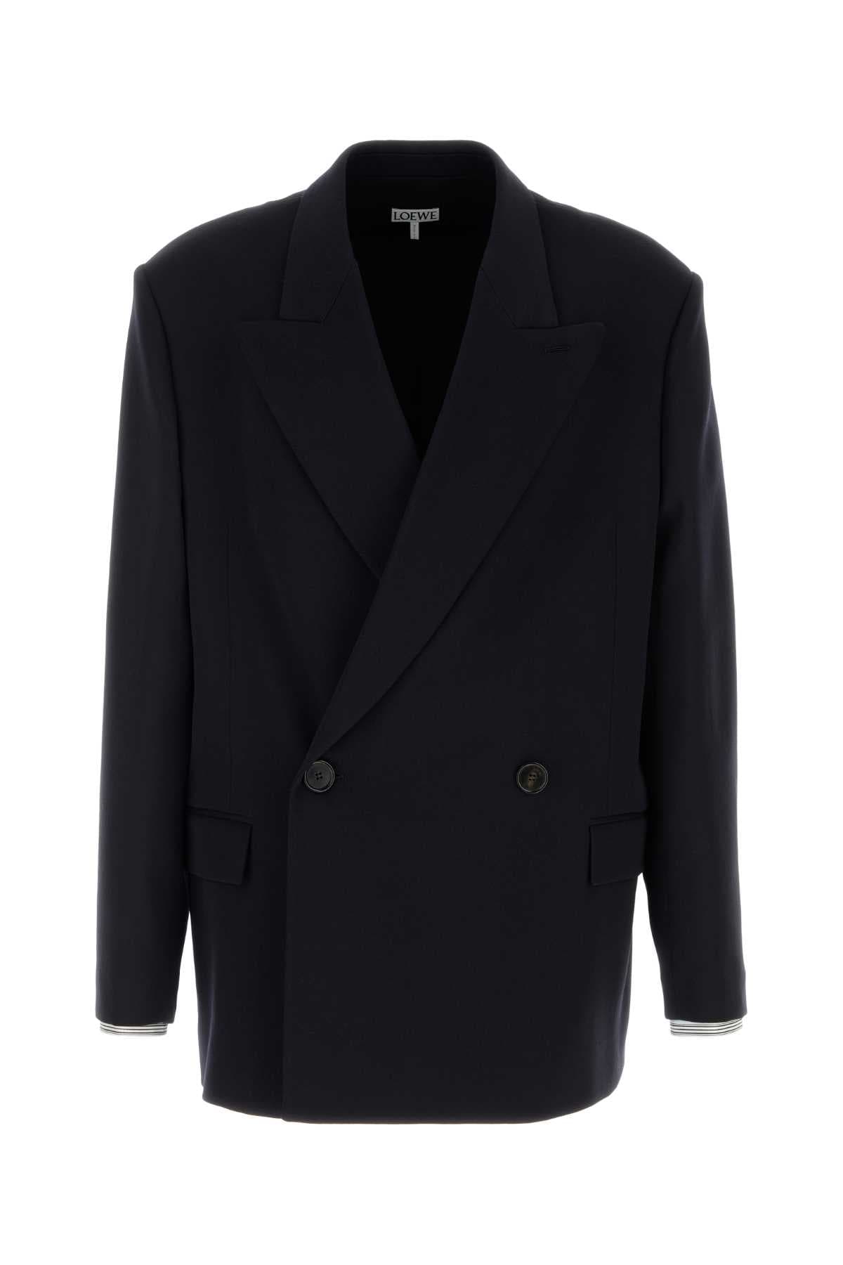 Navy blue wool blend blazer