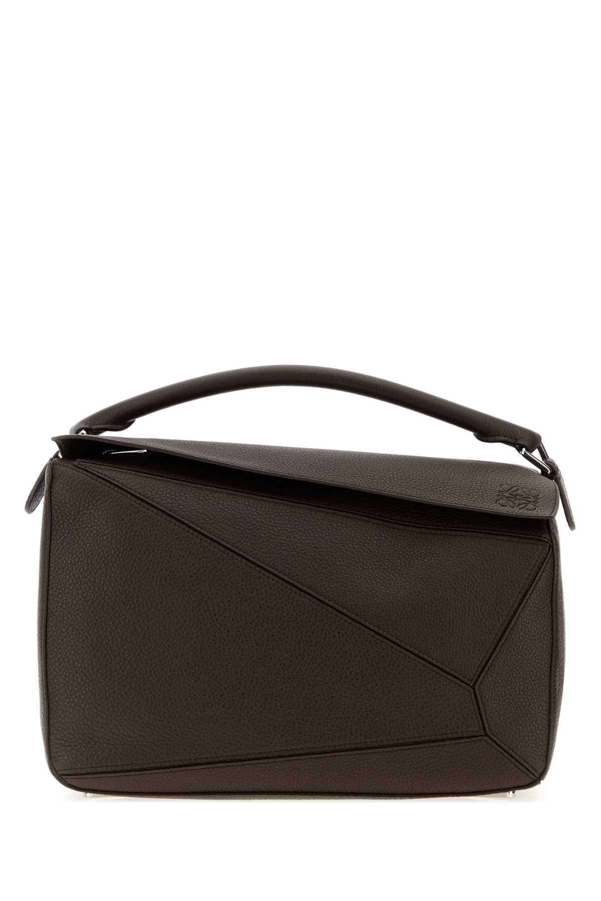 Dark brown leather large Puzzle handbag