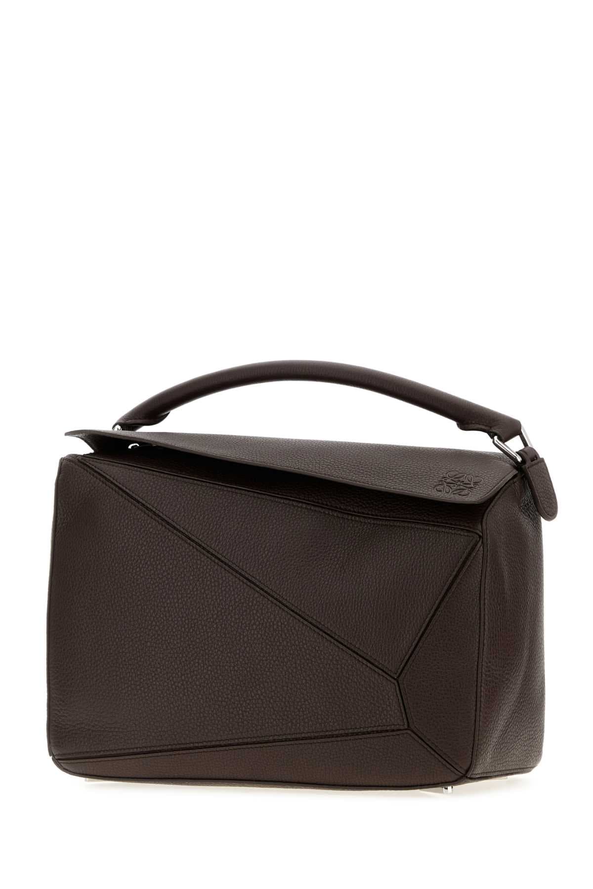 Dark brown leather large Puzzle handbag - мініатюра 2