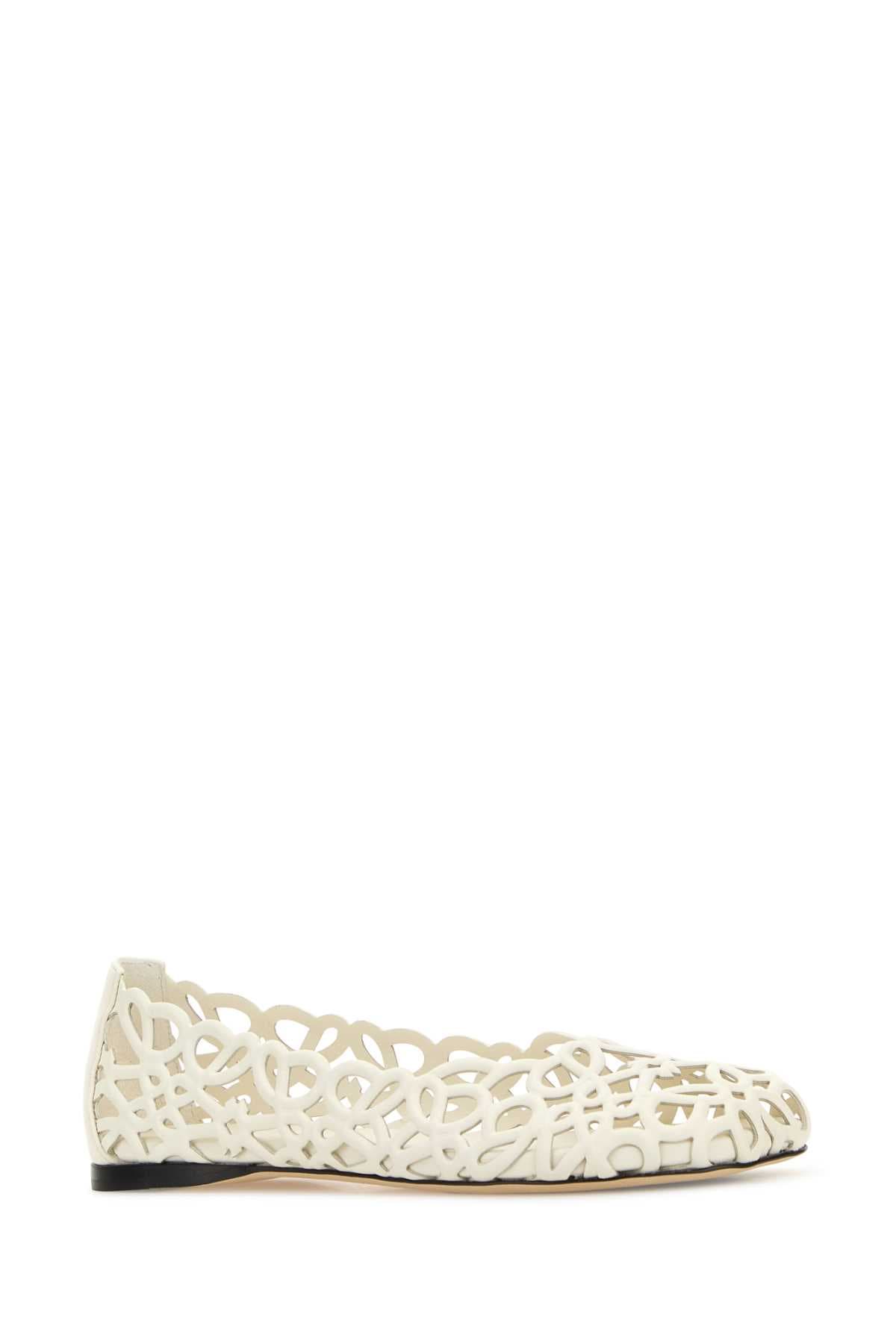 White leather Petal Anagram ballerinas - мініатюра 2