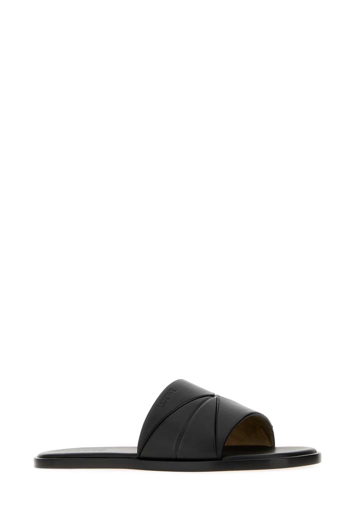 Black leather slippers - мініатюра 2