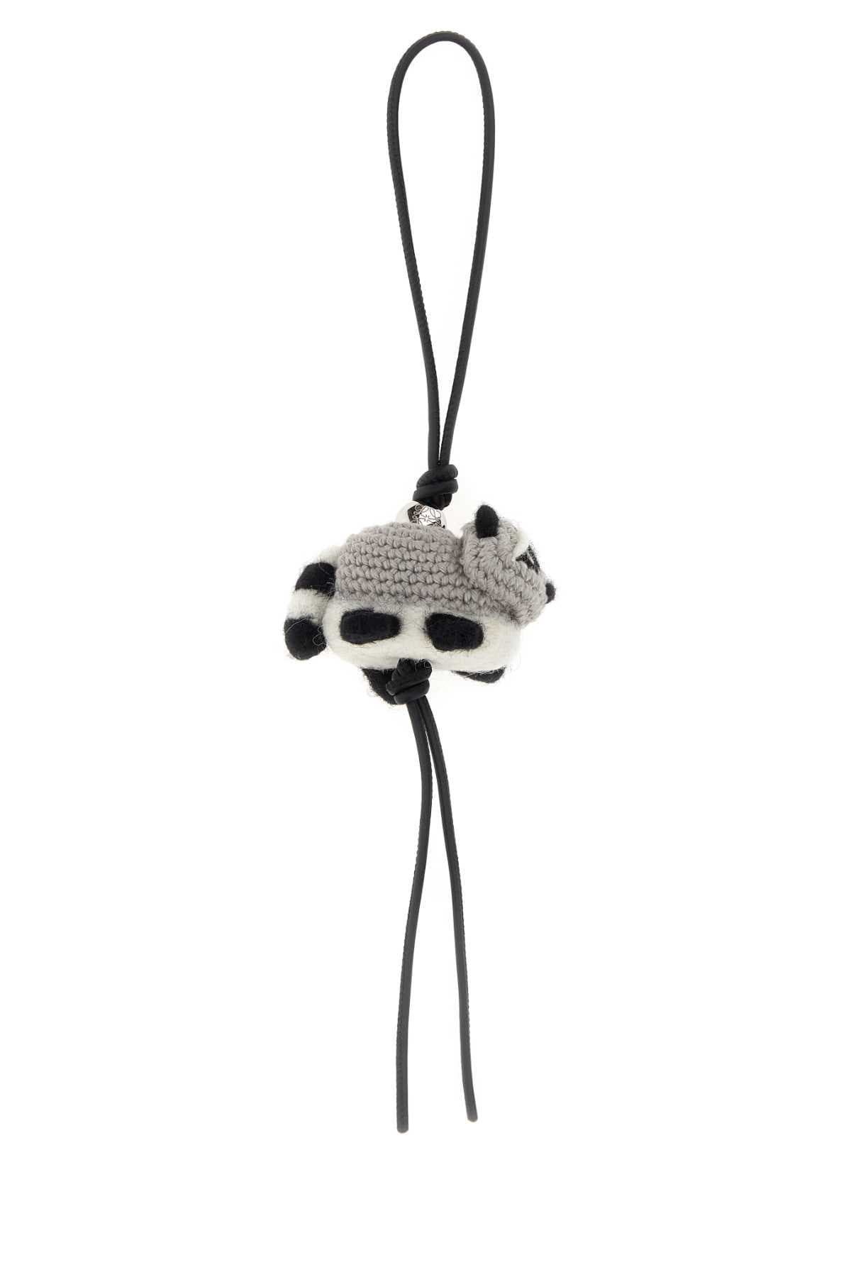 Multicolor fabric Raccoon charm