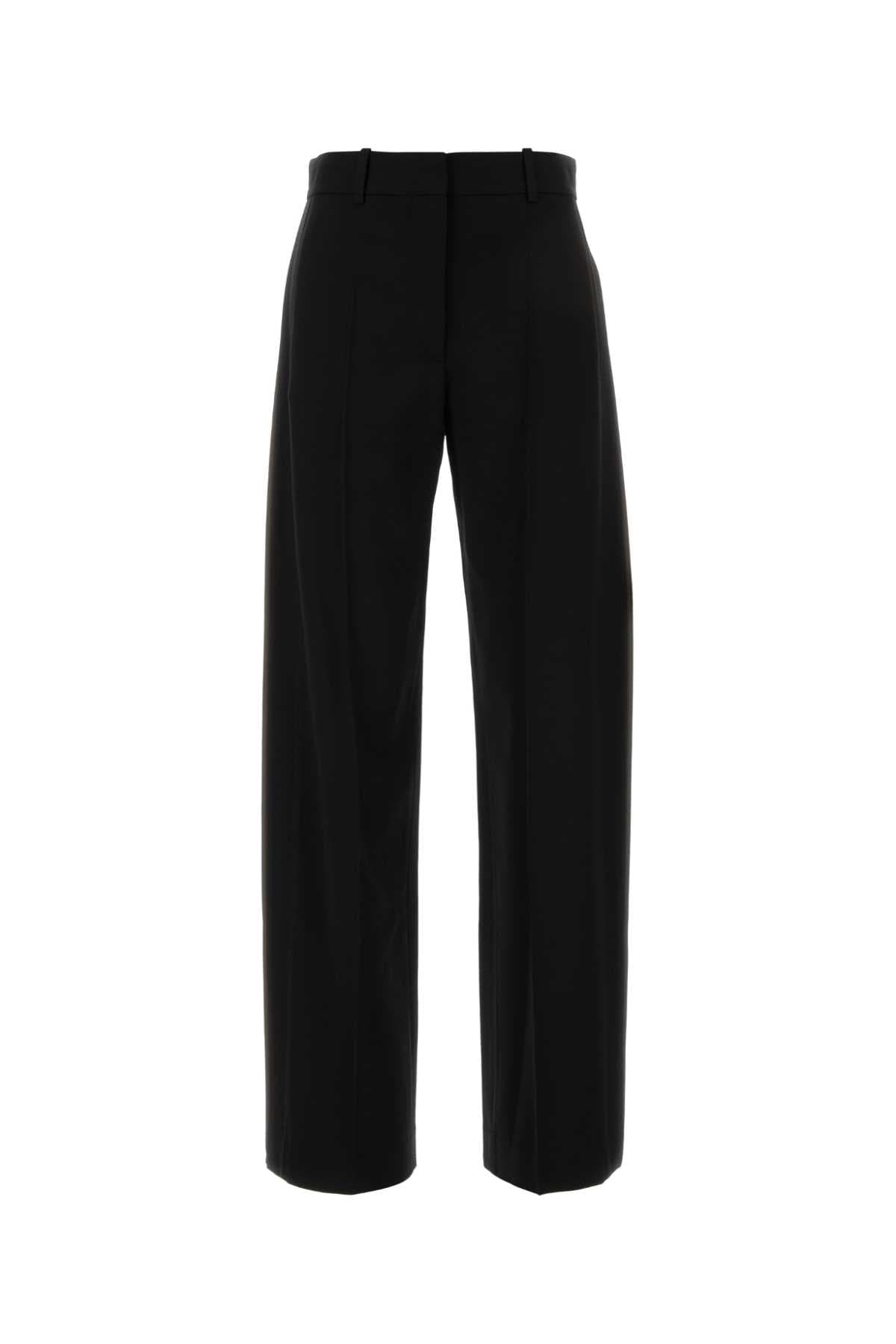 Black wool blend pant