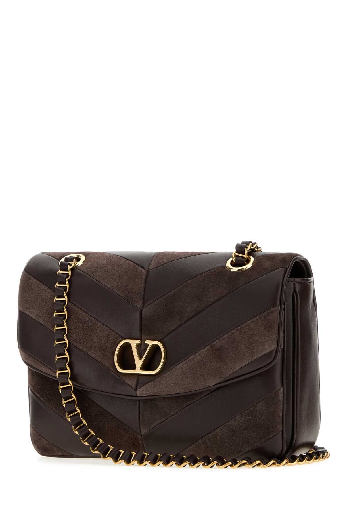 Brown leather and suede medium Djuna shoulder bag - мініатюра 2