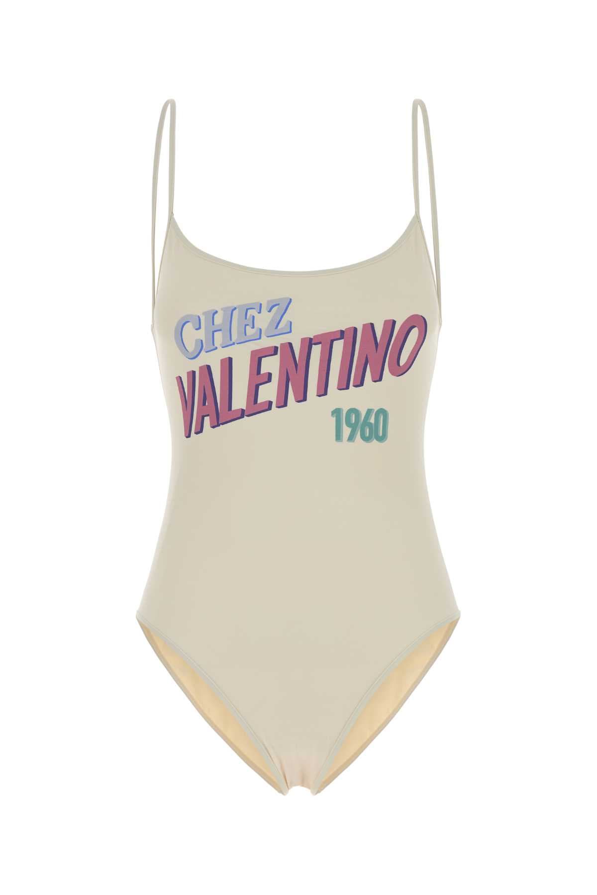 Ivory stretch nylon swimsuit