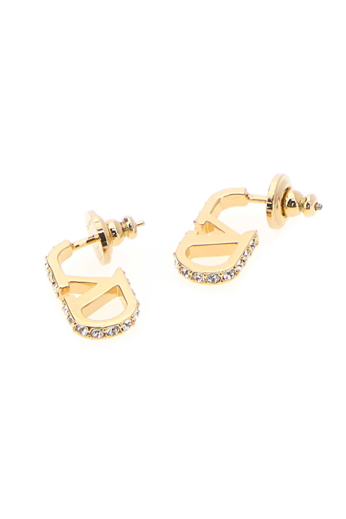 Gold metal VLogo Signature earrings - мініатюра 2