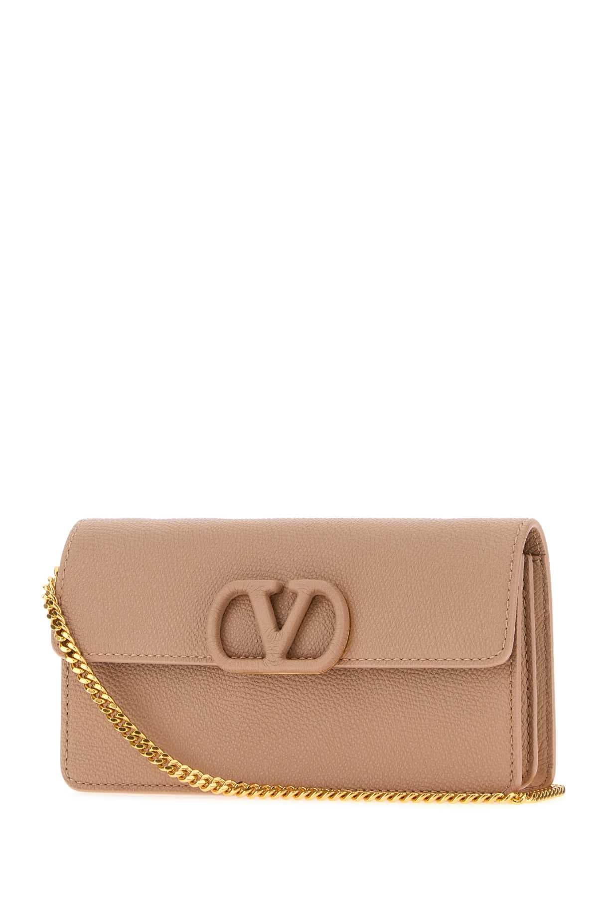 Powder pink leather VLogo Signature wallet - мініатюра 2