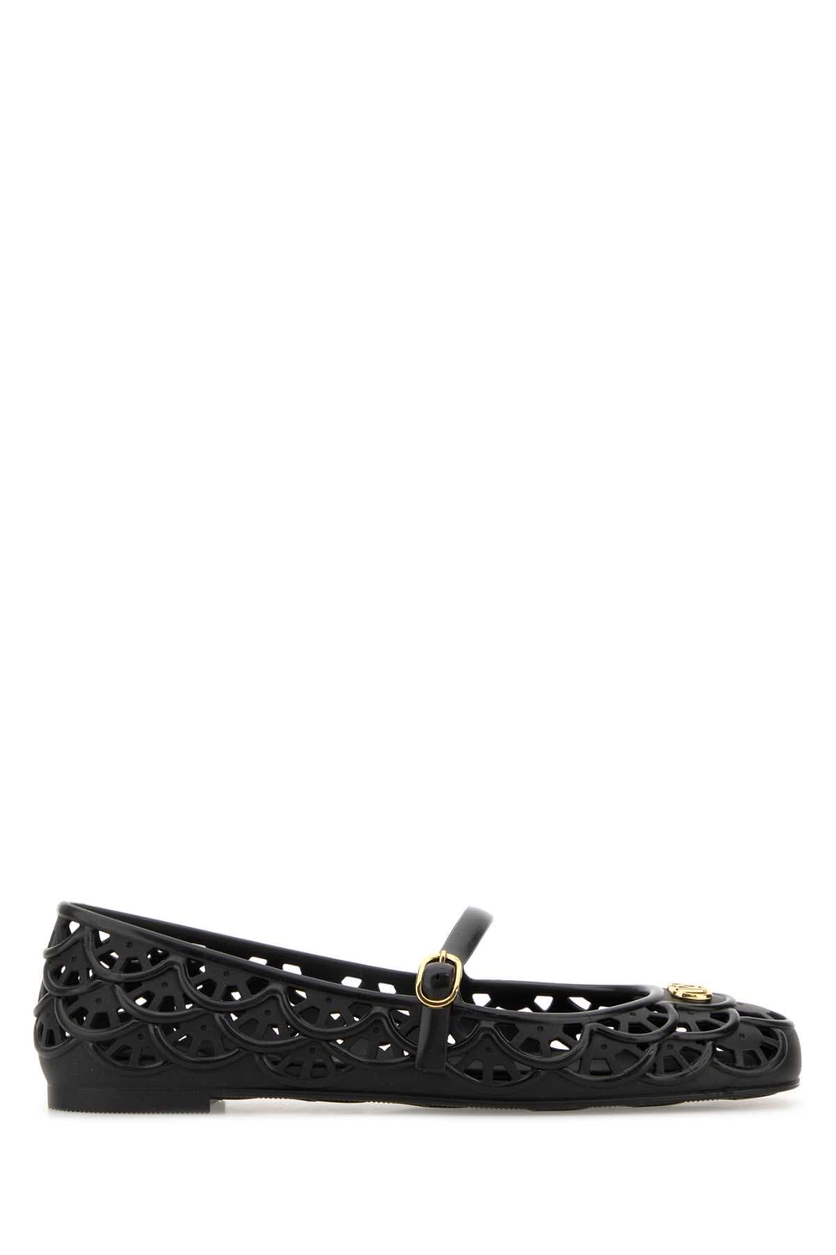 Black rubber VLogo Signature ballerinas